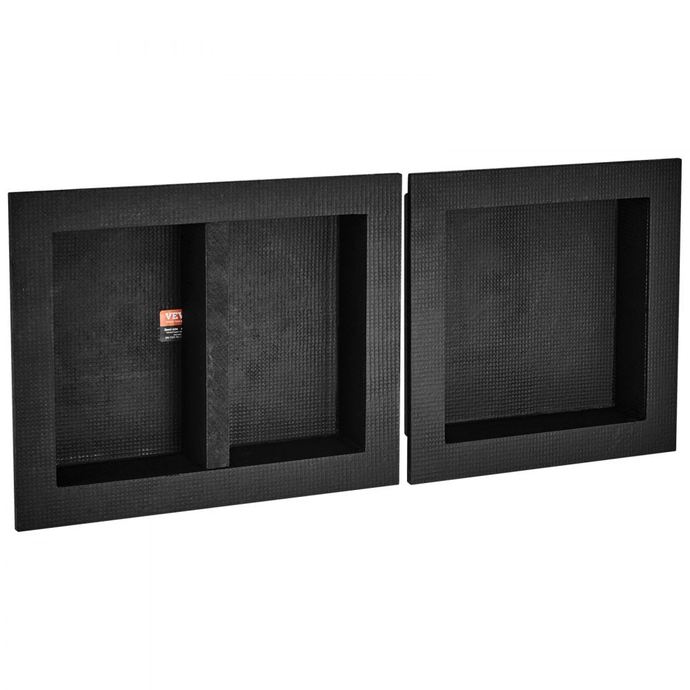 VEVOR Shower Niche Ready for Tile 16" x 16" & 16" x 20", Triple Shelf Organizer, Square Corners Wall-inserted Niche Recessed, Sealed Protection Modern Soap Storage Niche for Shower Bathroom, Black 