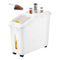 VEVOR Ingredient Storage Bin, 11.4 Gallon Capacity Shelf Ingredient Bin, 280 Cup Flour Bins on Wheels Commercial Prosave Shelf-storage Ingredient Bin with Lid and Scoop Rice Bin for Kitchen White