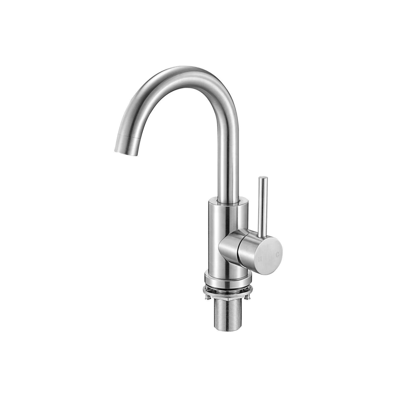 VEVOR Single Handle Sink Faucet, Kitchen Faucet Brushed Nickel Single Handle, Kitchen Water Faucets with Anti-Splash Aerator, Suitable for Bathroom, RV, Bar Sink, Public Restroom, High Arc Spout 