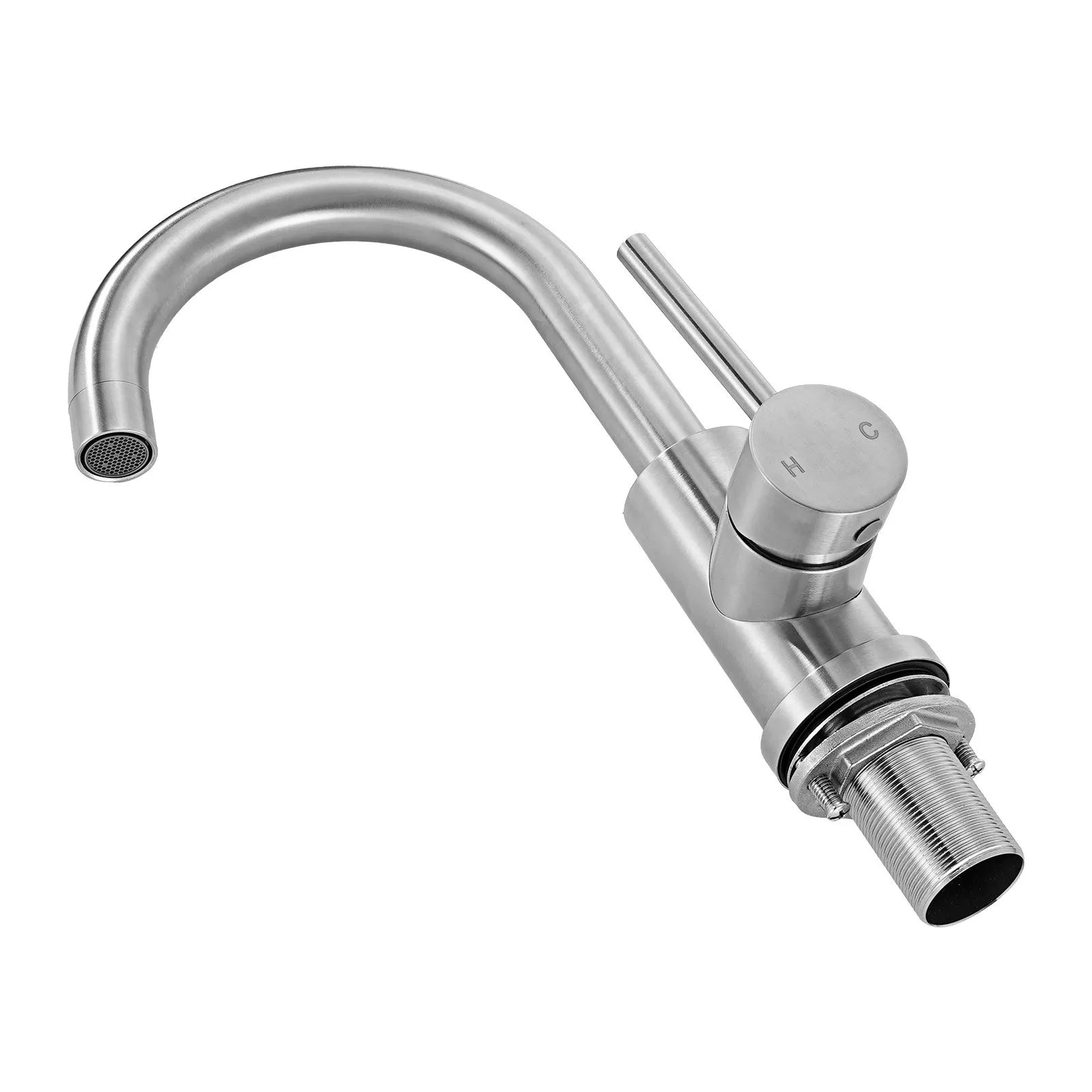 VEVOR Single Handle Sink Faucet, Kitchen Faucet Brushed Nickel Single Handle, Kitchen Water Faucets with Anti-Splash Aerator, Suitable for Bathroom, RV, Bar Sink, Public Restroom, High Arc Spout 