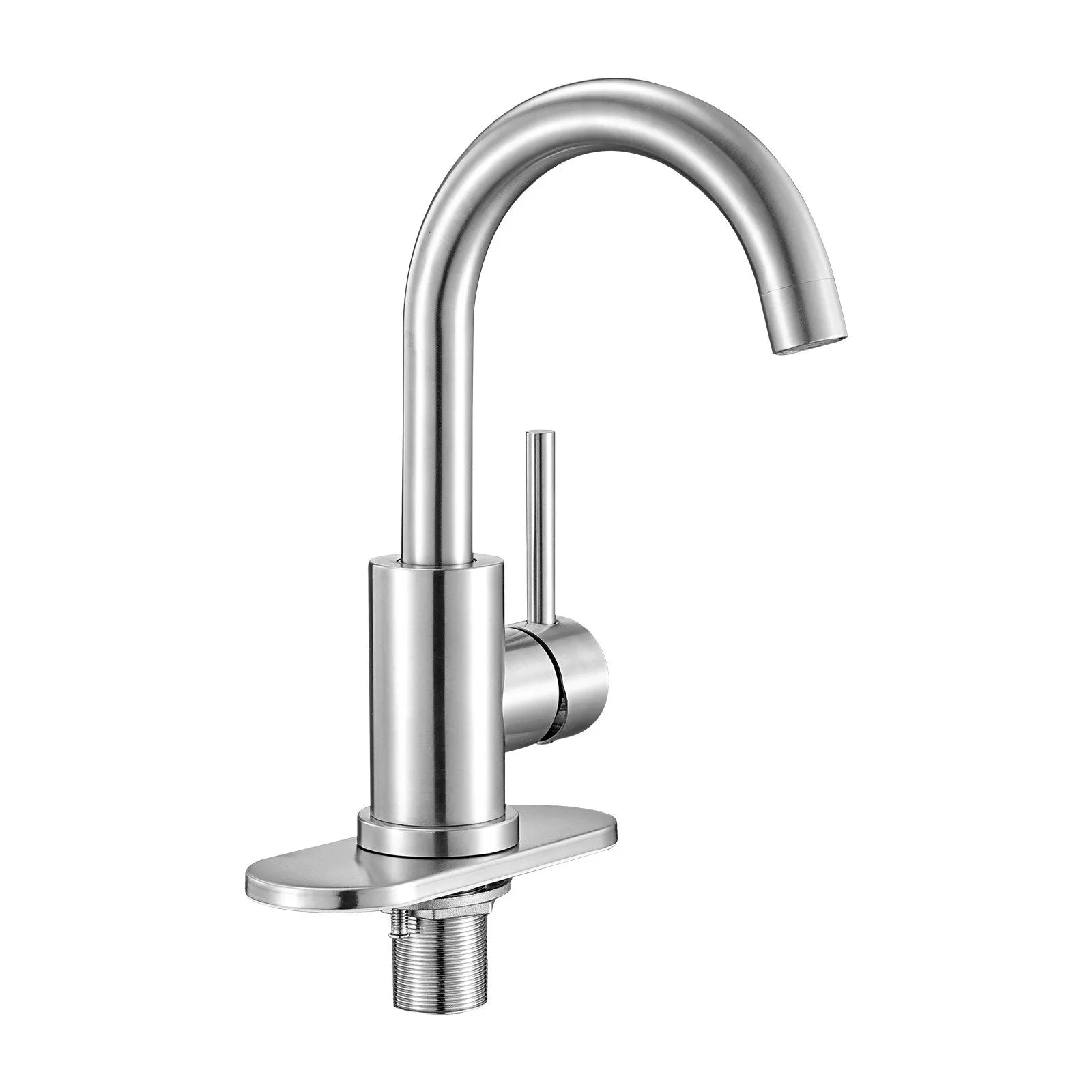 VEVOR Single Handle Sink Faucet, Kitchen Faucet Brushed Nickel Single Handle, Kitchen Water Faucets with Anti-Splash Aerator, Suitable for Bathroom, RV, Bar Sink, Public Restroom, High Arc Spout 