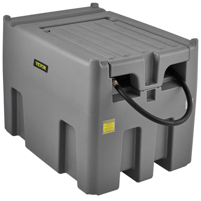 VEVOR Portable Diesel Tank, 116 Gallon Capacity & 10 GPM Flow Rate, Diesel Fuel Tank with 12V Electric Transfer Pump and 13.1ft Rubber Hose, PE Diesel Transfer Tank for Easy Fuel Transportation, Gray 
