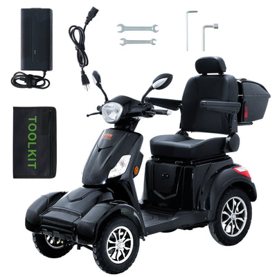 VEVOR Heavy Duty 4-Wheel Mobility Scooters 31 Miles 3-Speed 800W 500lbs Capacity 