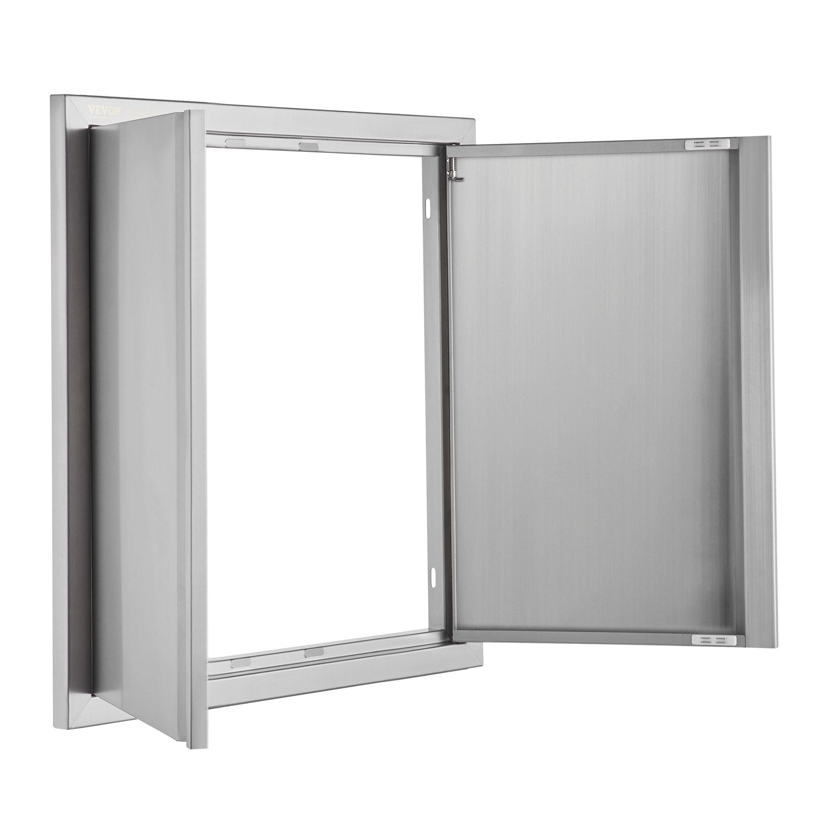 VEVOR BBQ Access Door, 24W x 24H Inch Double Outdoor Kitchen Door, Stainless Steel Flush Mount Door, Wall Vertical Door with Recessed Handles , for BBQ Island, Grilling Station, Outside Cabinet 