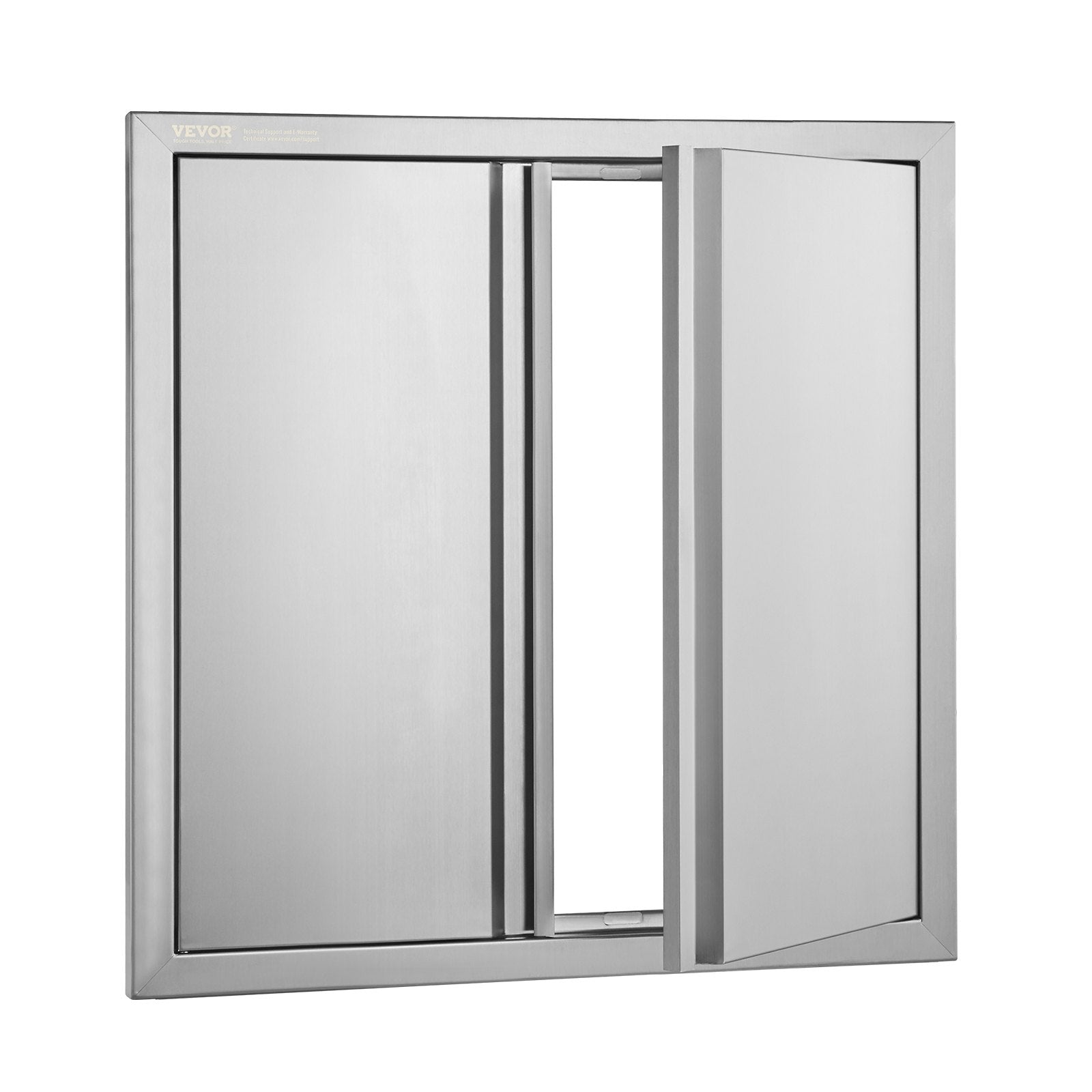 VEVOR BBQ Access Door, 24W x 24H Inch Double Outdoor Kitchen Door, Stainless Steel Flush Mount Door, Wall Vertical Door with Recessed Handles , for BBQ Island, Grilling Station, Outside Cabinet 