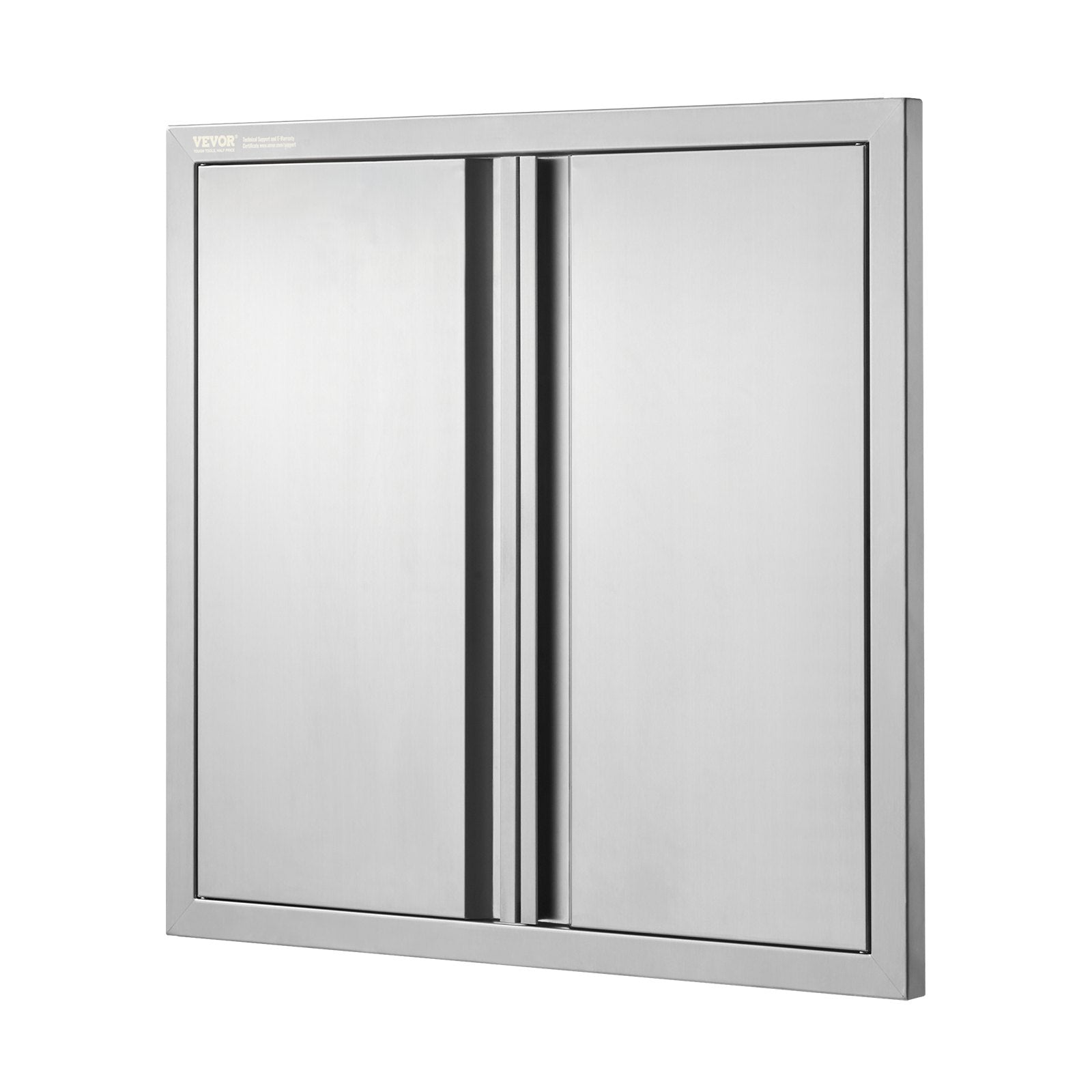 VEVOR BBQ Access Door, 26W x 24H Inch Double Outdoor Kitchen Door, Stainless Steel Flush Mount Door, Wall Vertical Door with Recessed Handles , for BBQ Island, Grilling Station, Outside Cabinet 