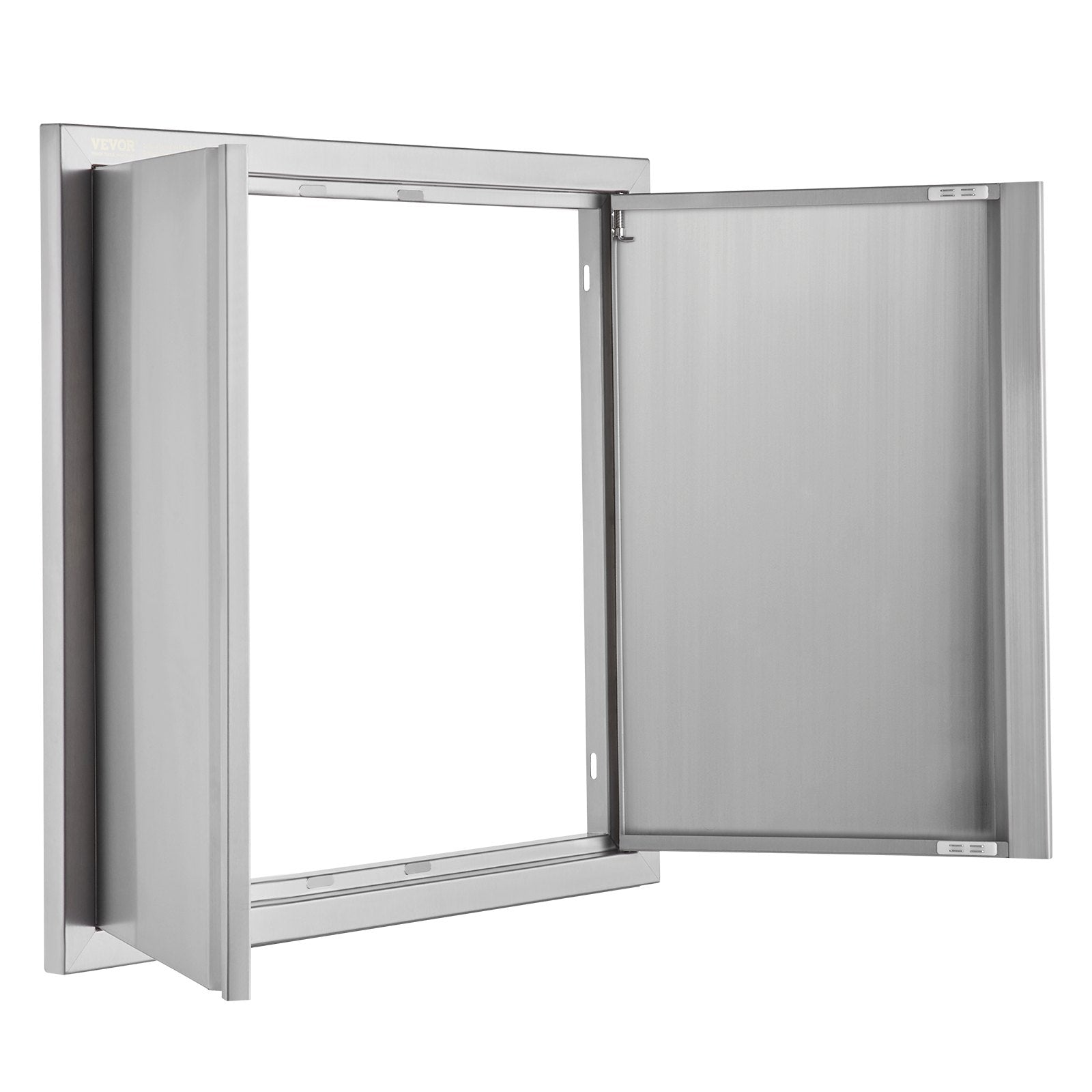 VEVOR BBQ Access Door, 26W x 24H Inch Double Outdoor Kitchen Door, Stainless Steel Flush Mount Door, Wall Vertical Door with Recessed Handles , for BBQ Island, Grilling Station, Outside Cabinet 