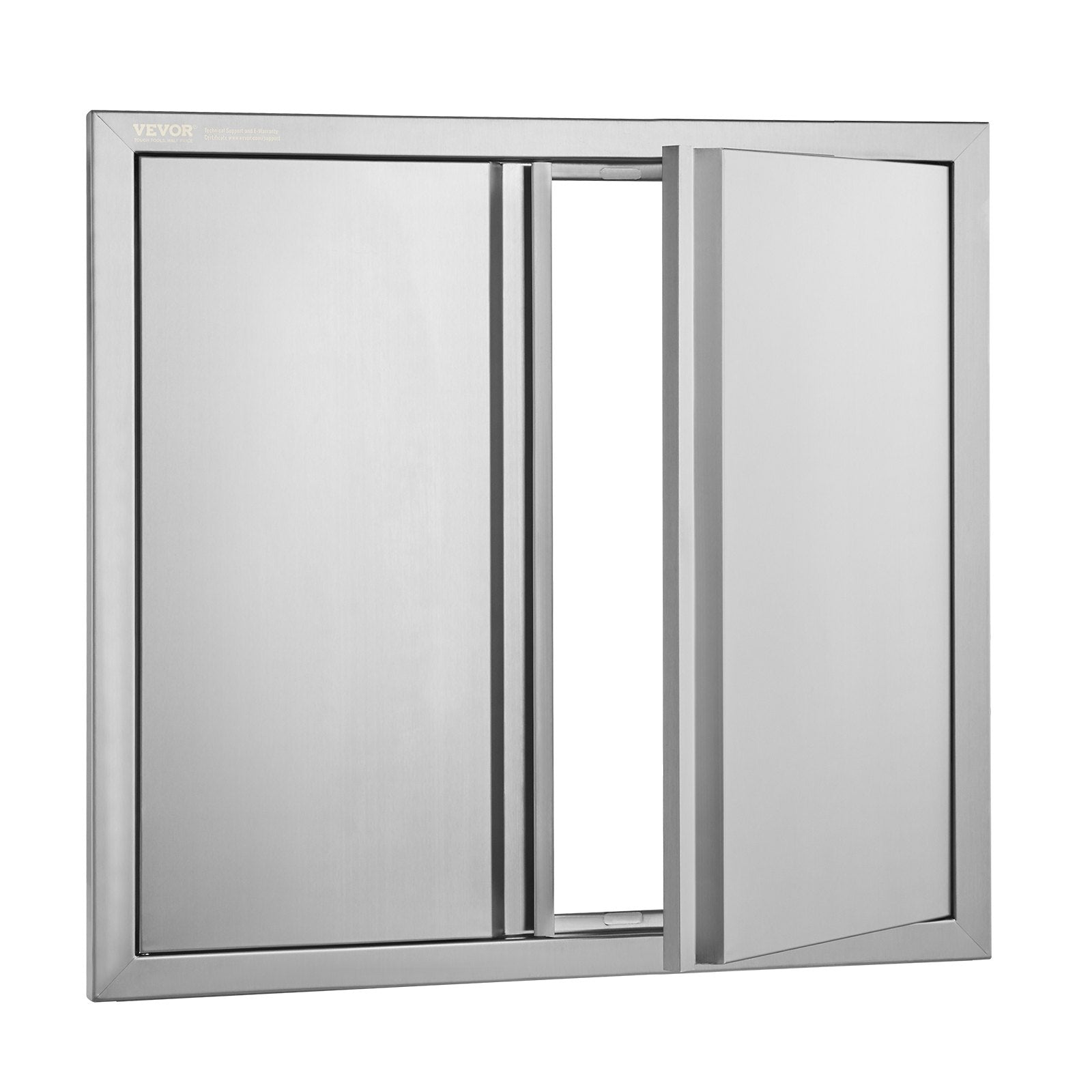 VEVOR BBQ Access Door, 26W x 24H Inch Double Outdoor Kitchen Door, Stainless Steel Flush Mount Door, Wall Vertical Door with Recessed Handles , for BBQ Island, Grilling Station, Outside Cabinet 
