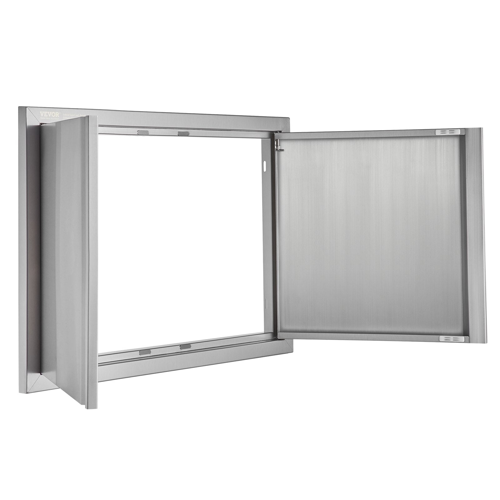 VEVOR BBQ Access Door, 28W x 19H Inch Double Outdoor Kitchen Door, Stainless Steel Flush Mount Door, Wall Vertical Door with Recessed Handles , for BBQ Island, Grilling Station, Outside Cabinet 