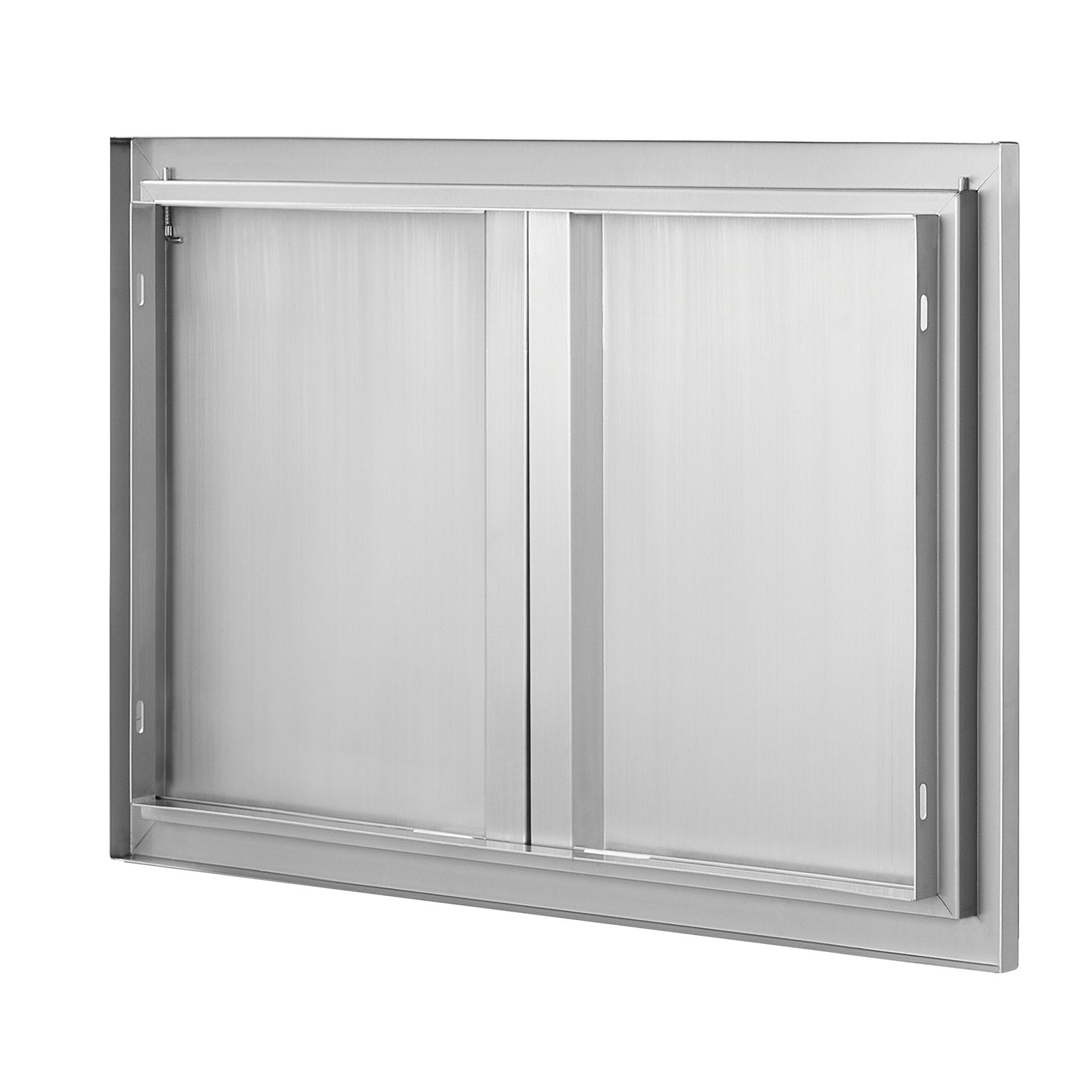 VEVOR BBQ Access Door, 28W x 19H Inch Double Outdoor Kitchen Door, Stainless Steel Flush Mount Door, Wall Vertical Door with Recessed Handles , for BBQ Island, Grilling Station, Outside Cabinet 