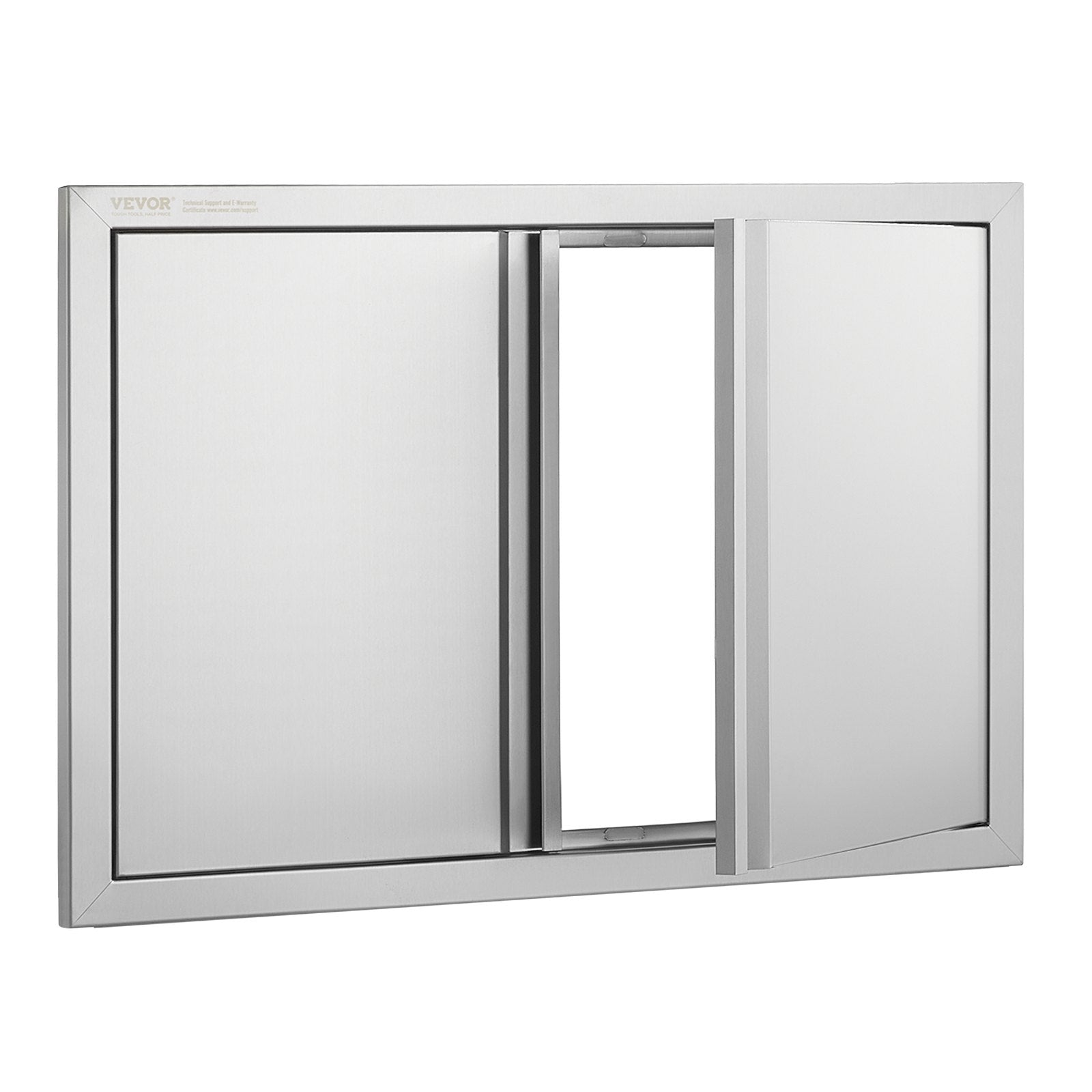 VEVOR BBQ Access Door, 28W x 19H Inch Double Outdoor Kitchen Door, Stainless Steel Flush Mount Door, Wall Vertical Door with Recessed Handles , for BBQ Island, Grilling Station, Outside Cabinet 
