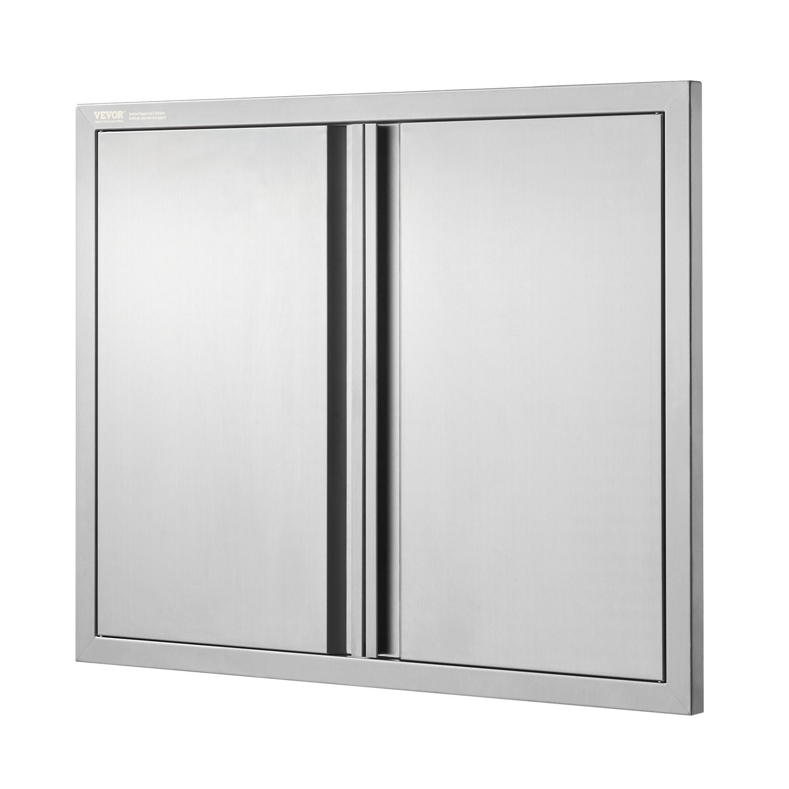 VEVOR BBQ Access Door, 31W x 24H Inch Double Outdoor Kitchen Door, Stainless Steel Flush Mount Door, Wall Vertical Door with Recessed Handles , for BBQ Island, Grilling Station, Outside Cabinet 
