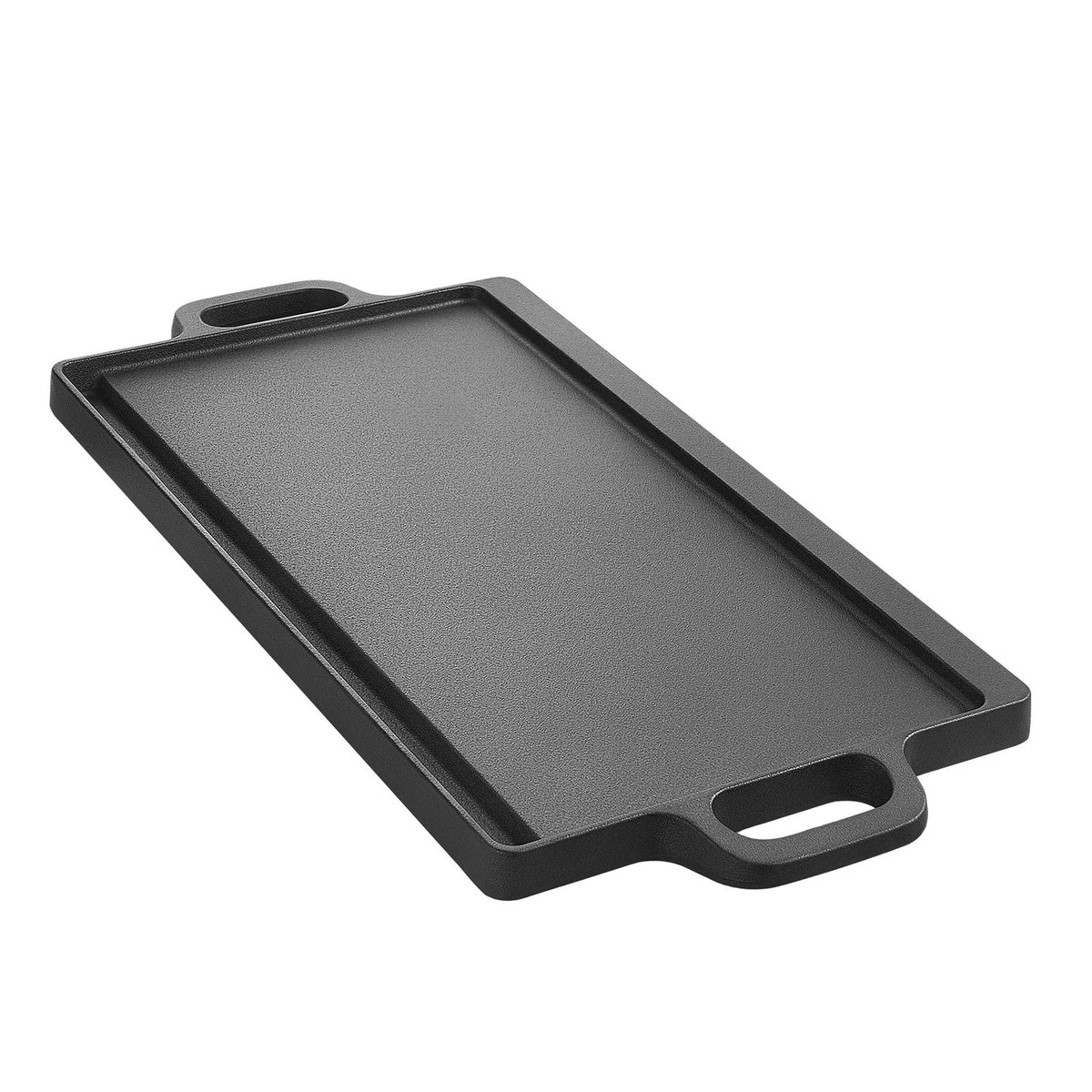 Reversible Cast Iron Grill & Griddle – 20" x 9" Dual-Sided BBQ Pan