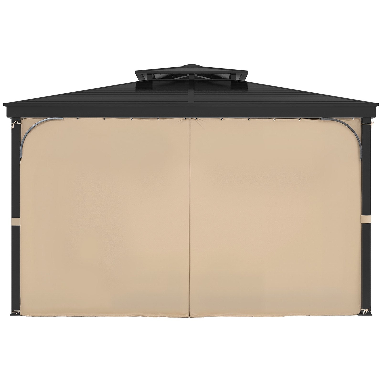 VEVOR Gazebo Privacy Curtain 12' x 10' x 7.3' Waterproof Gazebo Curtains Khaki 