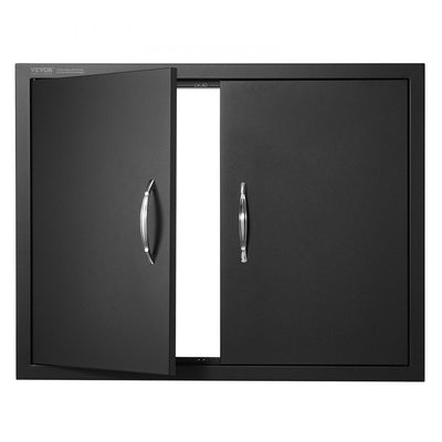 VEVOR BBQ Access Door, 31W x 24H Inch Double Outdoor Kitchen Door, Cold Plate Flush Mount Door, Wall Vertical Door with Handles, for BBQ Island, Grilling Station, Outside Cabinet 
