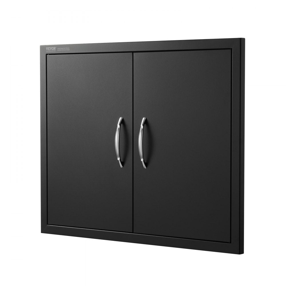 VEVOR BBQ Access Door, 31W x 24H Inch Double Outdoor Kitchen Door, Cold Plate Flush Mount Door, Wall Vertical Door with Handles, for BBQ Island, Grilling Station, Outside Cabinet 