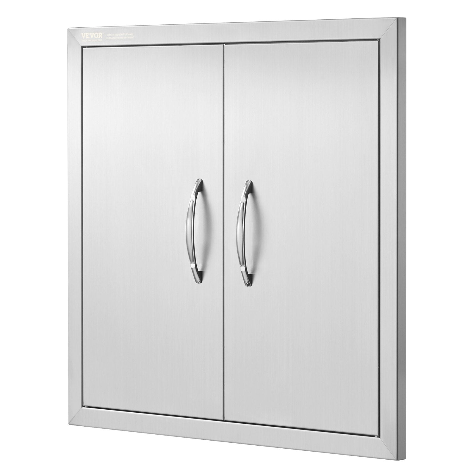 VEVOR BBQ Access Door, 24W x 24H Inch Double Outdoor Kitchen Door, Stainless Steel Flush Mount Door, Double Wall Vertical Door with Handles and Hooks, for BBQ Island, Grilling Station, Outside Cabinet 