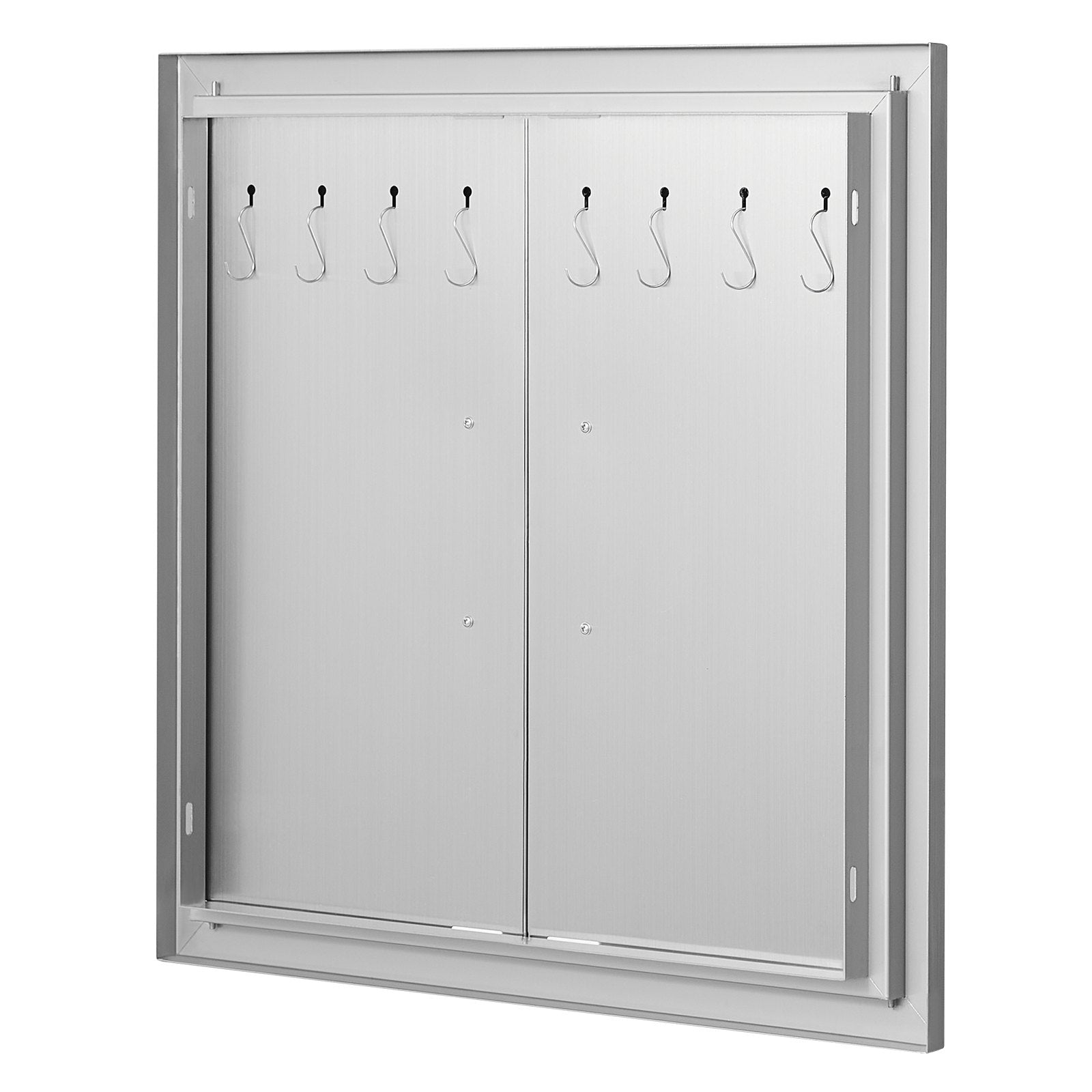 VEVOR BBQ Access Door, 24W x 24H Inch Double Outdoor Kitchen Door, Stainless Steel Flush Mount Door, Double Wall Vertical Door with Handles and Hooks, for BBQ Island, Grilling Station, Outside Cabinet 