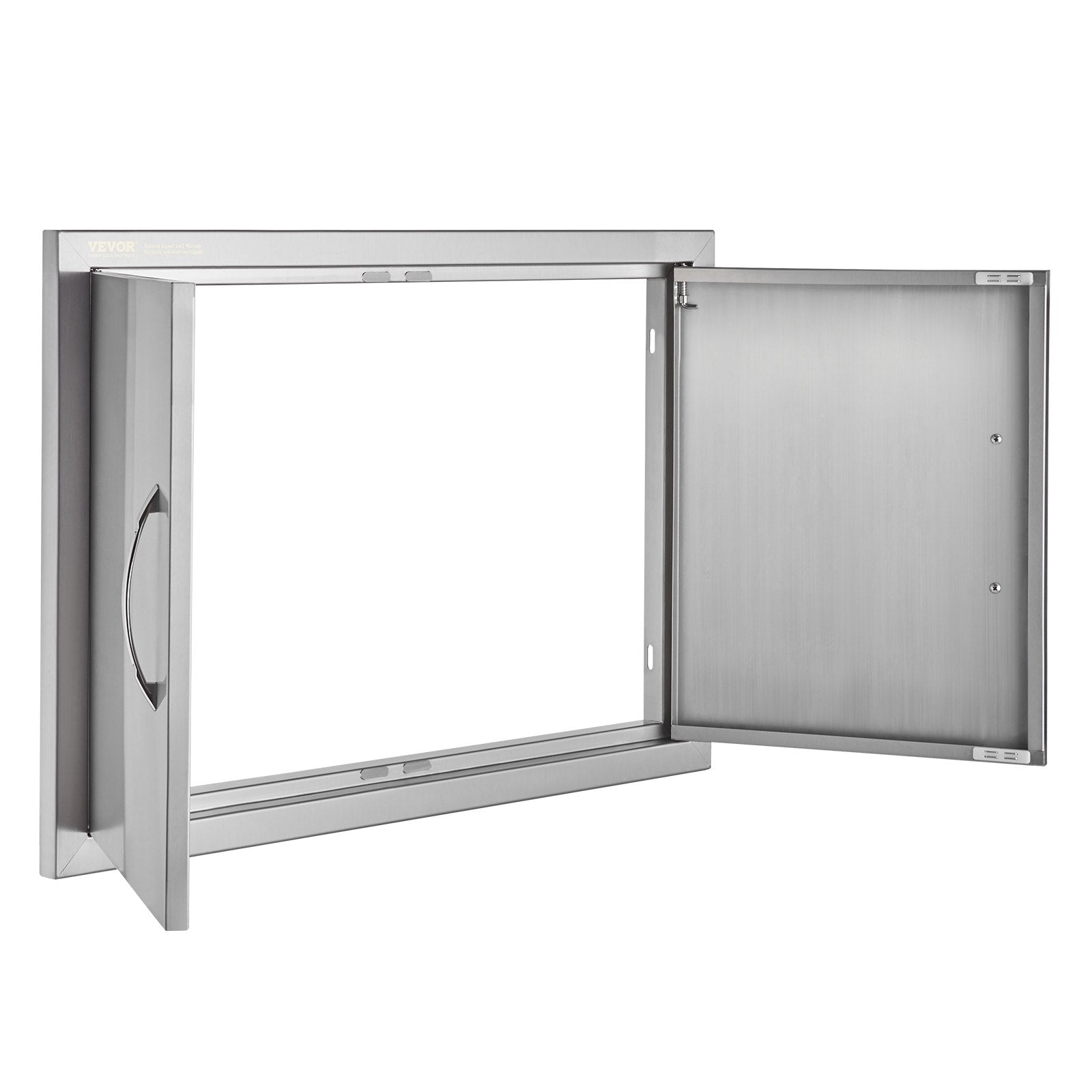VEVOR BBQ Access Door, 28W x 19H Inch Double Outdoor Kitchen Door, Stainless Steel Flush Mount Door, Wall Vertical Door with Handles, for BBQ Island, Grilling Station, Outside Cabinet 