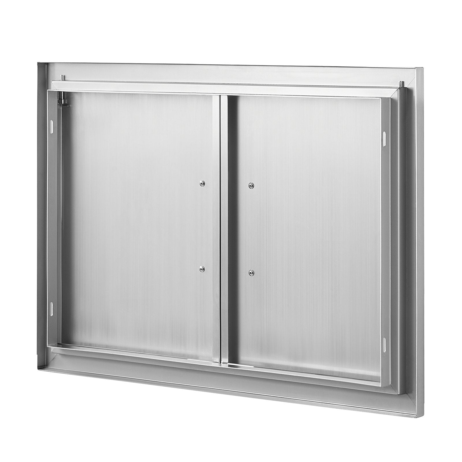 VEVOR BBQ Access Door, 28W x 19H Inch Double Outdoor Kitchen Door, Stainless Steel Flush Mount Door, Wall Vertical Door with Handles, for BBQ Island, Grilling Station, Outside Cabinet 