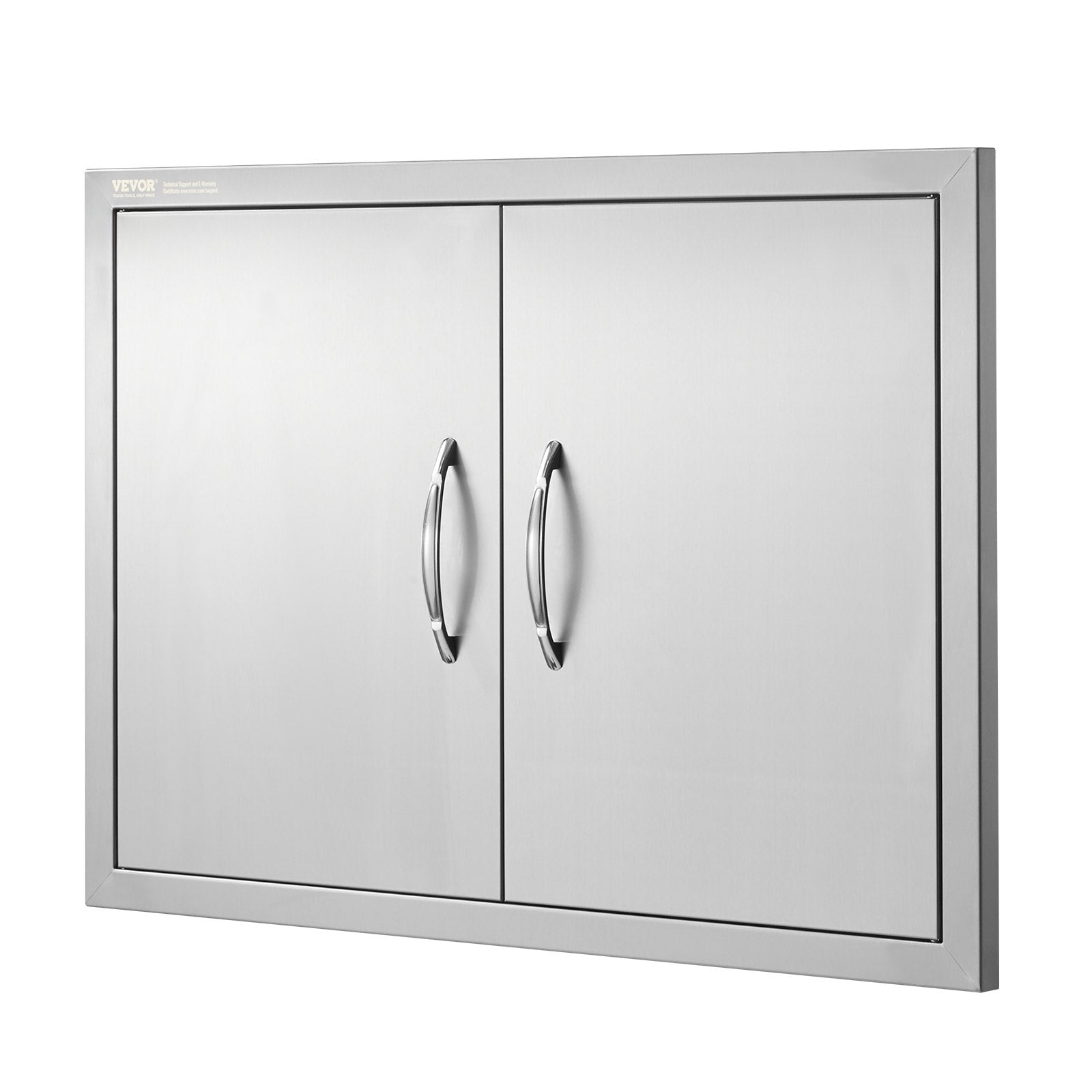 VEVOR BBQ Access Door, 30W x 21H Inch Double Outdoor Kitchen Door, Stainless Steel Flush Mount Door, Wall Vertical Door with Handles, for BBQ Island, Grilling Station, Outside Cabinet 