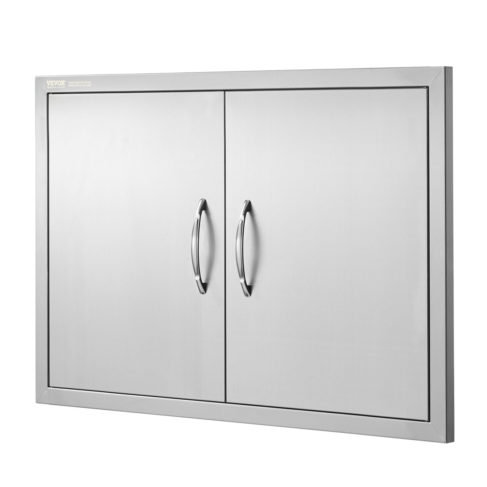 VEVOR BBQ Access Door, 33W x 22H Inch Double Outdoor Kitchen Door, Stainless Steel Flush Mount Door, Wall Vertical Door with Handles, for BBQ Island, Grilling Station, Outside Cabinet 