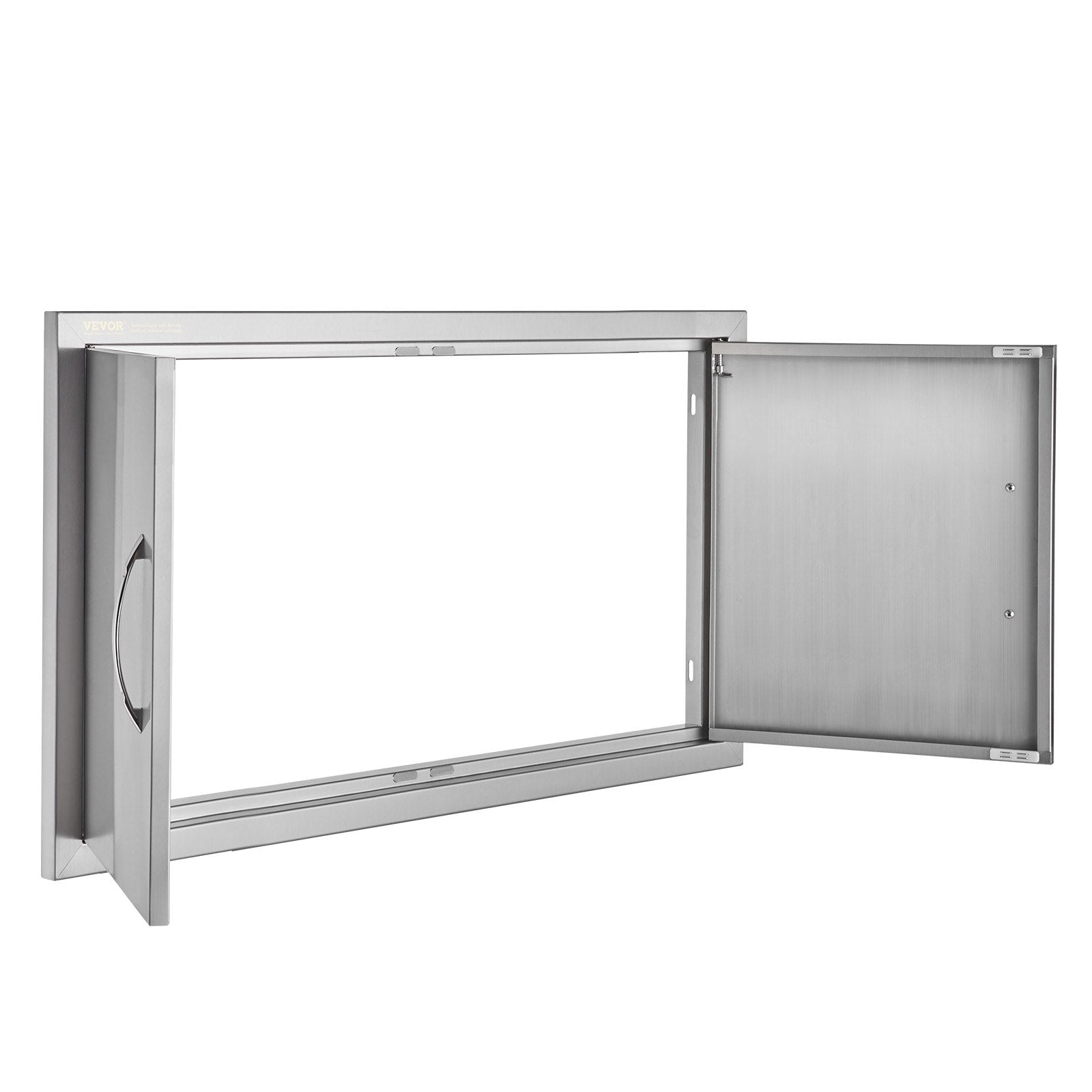 VEVOR BBQ Access Door, 34W x 19H Inch Double Outdoor Kitchen Door, Stainless Steel Flush Mount Door, Wall Vertical Door with Handles, for BBQ Island, Grilling Station, Outside Cabinet 