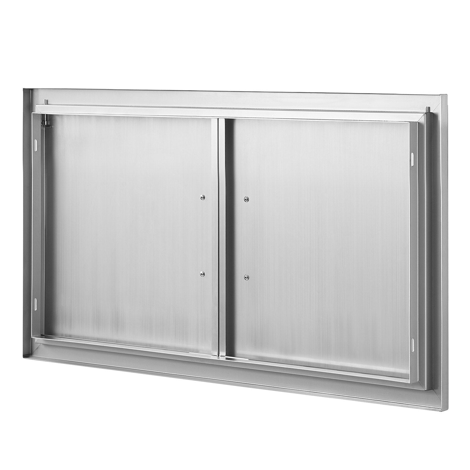 VEVOR BBQ Access Door, 34W x 19H Inch Double Outdoor Kitchen Door, Stainless Steel Flush Mount Door, Wall Vertical Door with Handles, for BBQ Island, Grilling Station, Outside Cabinet 