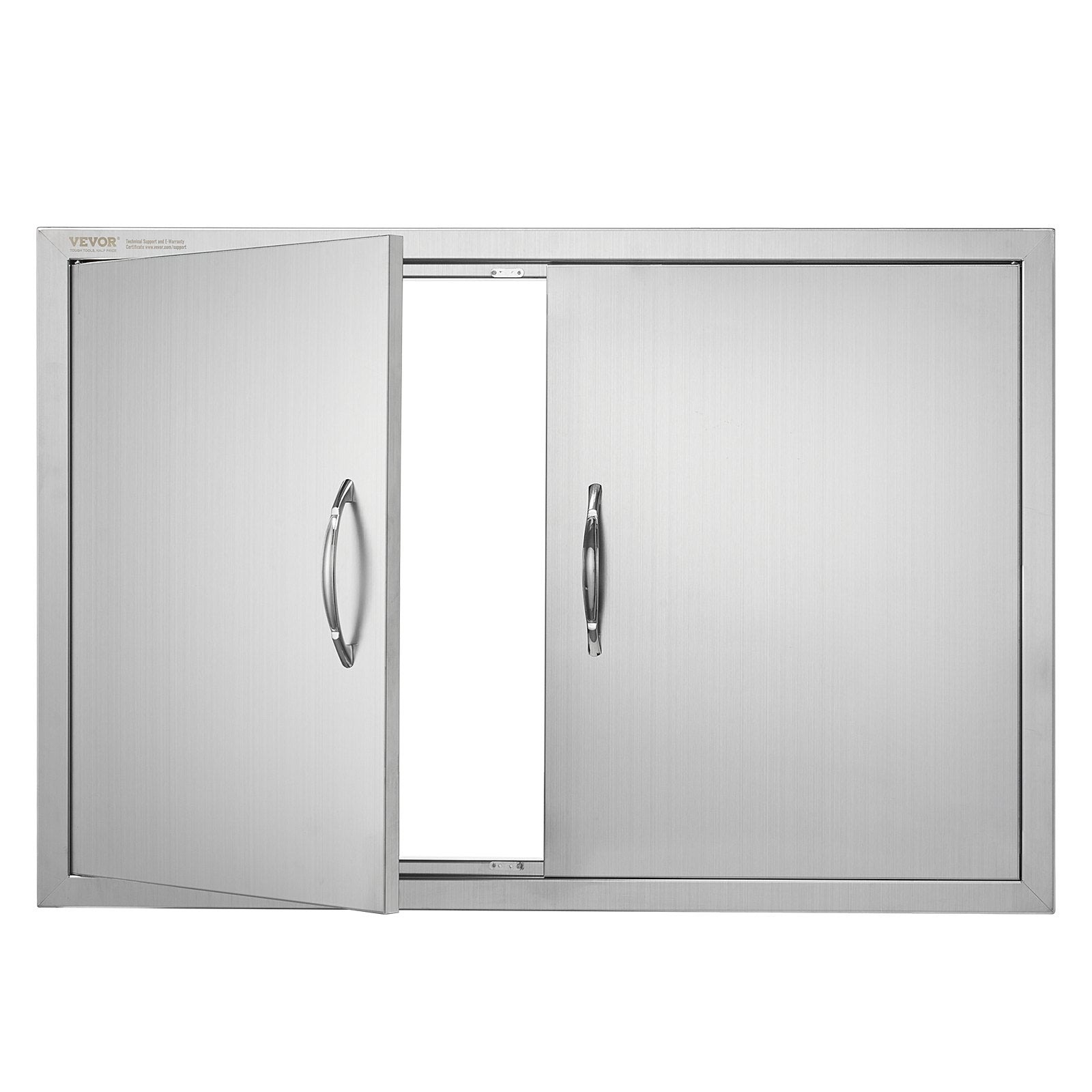 VEVOR BBQ Access Door, 35W x 24H Inch Double Outdoor Kitchen Door, Stainless Steel Flush Mount Door, Wall Vertical Door with Handles, for BBQ Island, Grilling Station, Outside Cabinet 