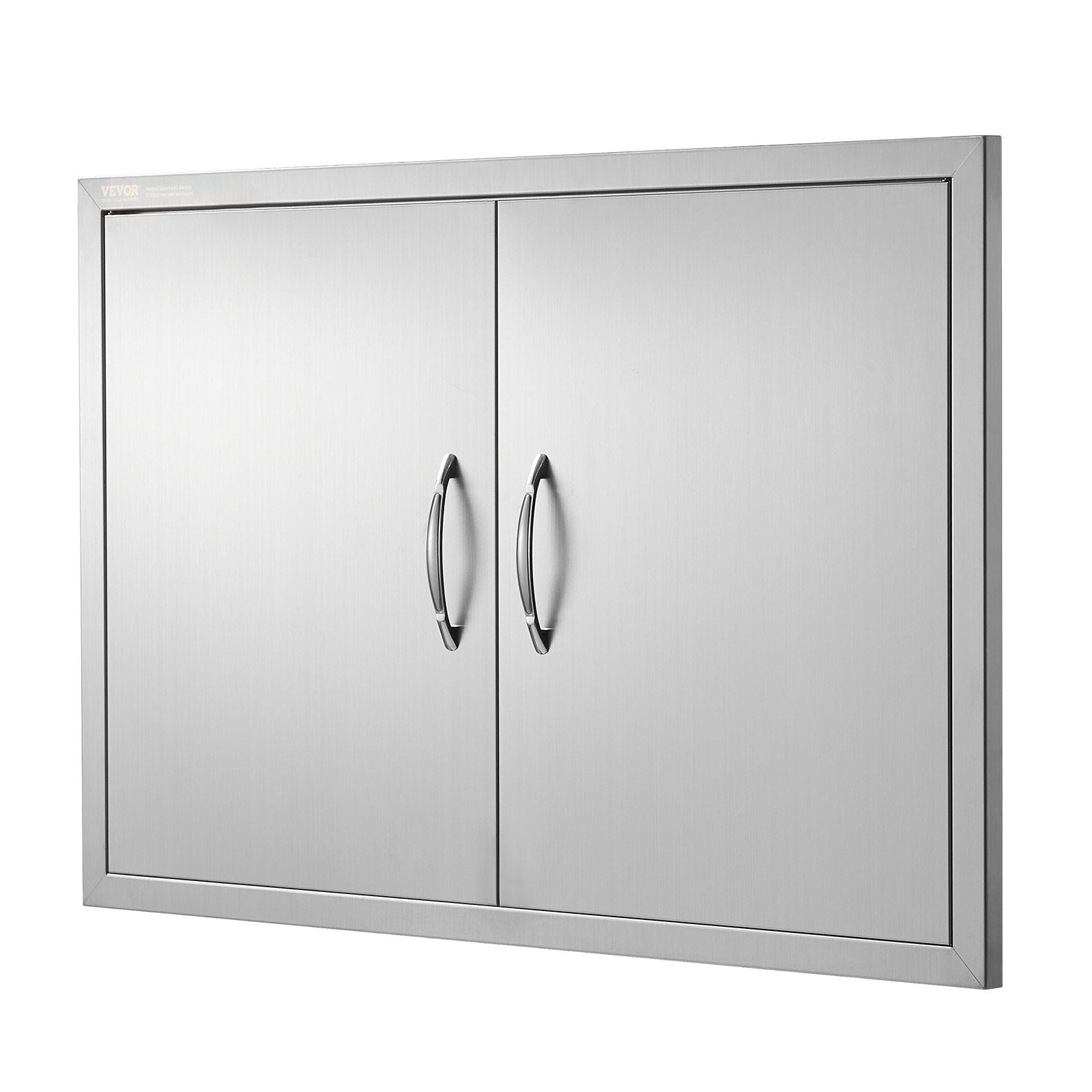 VEVOR BBQ Access Door, 35W x 24H Inch Double Outdoor Kitchen Door, Stainless Steel Flush Mount Door, Wall Vertical Door with Handles, for BBQ Island, Grilling Station, Outside Cabinet 