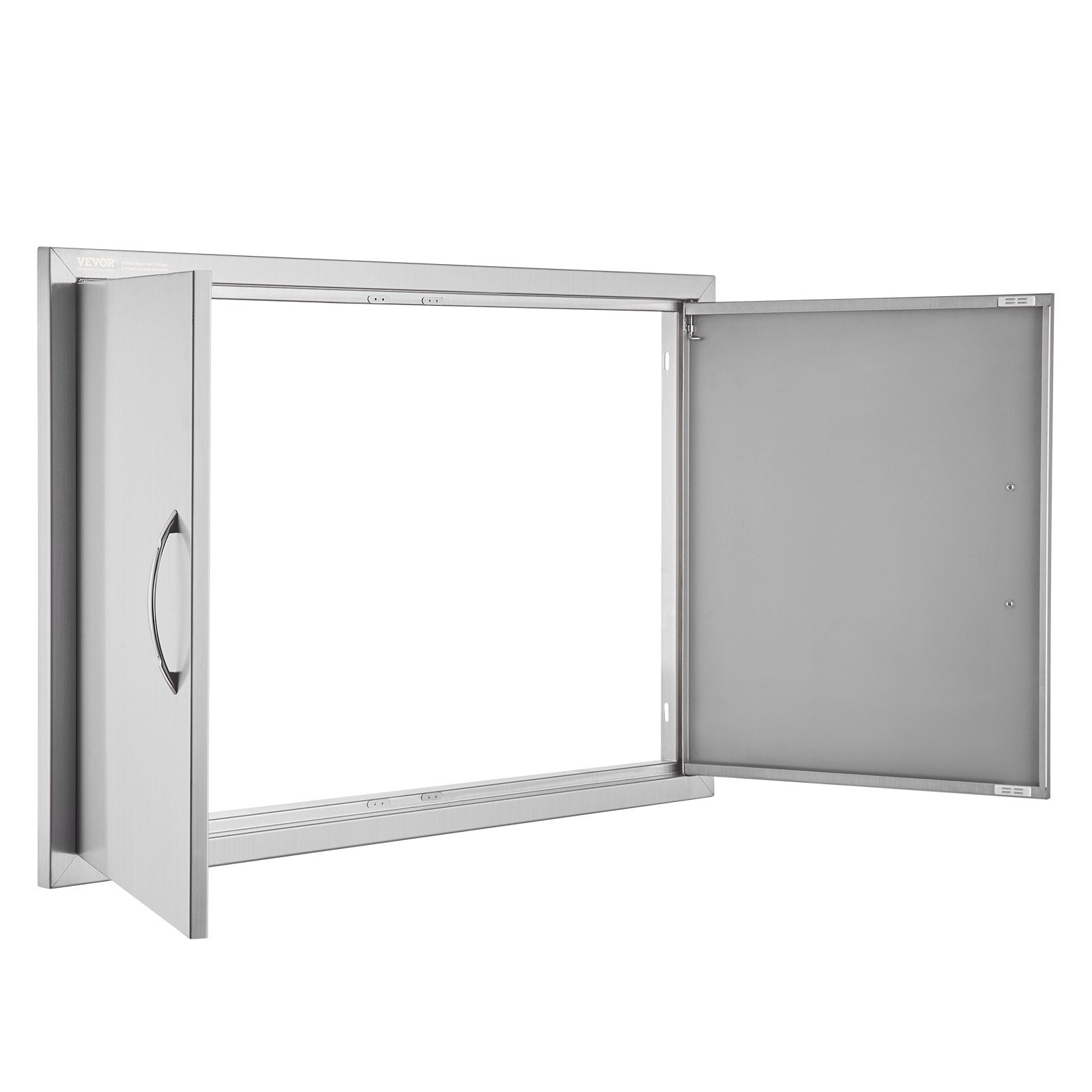 VEVOR BBQ Access Door, 35W x 24H Inch Double Outdoor Kitchen Door, Stainless Steel Flush Mount Door, Wall Vertical Door with Handles, for BBQ Island, Grilling Station, Outside Cabinet 