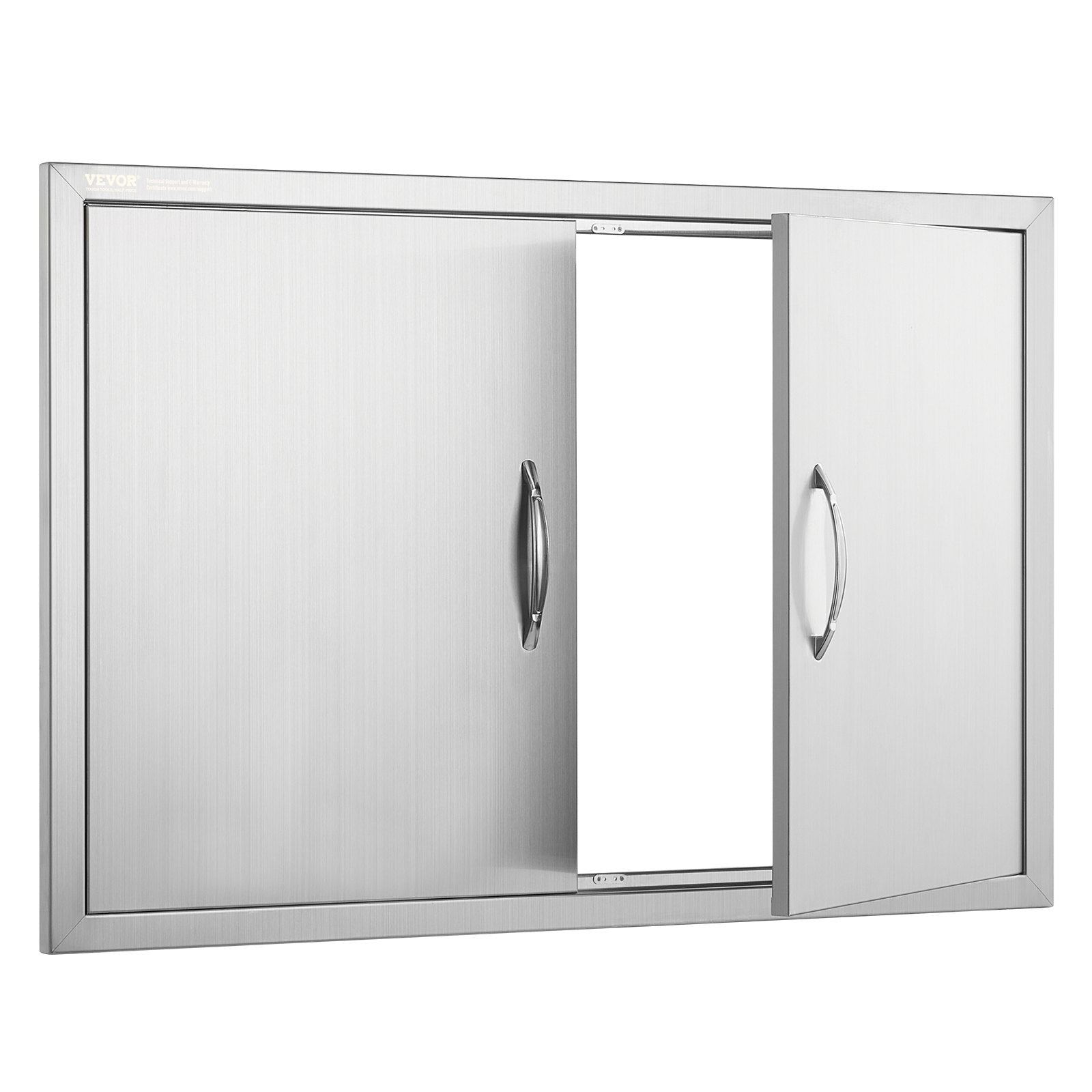 VEVOR BBQ Access Door, 35W x 24H Inch Double Outdoor Kitchen Door, Stainless Steel Flush Mount Door, Wall Vertical Door with Handles, for BBQ Island, Grilling Station, Outside Cabinet 
