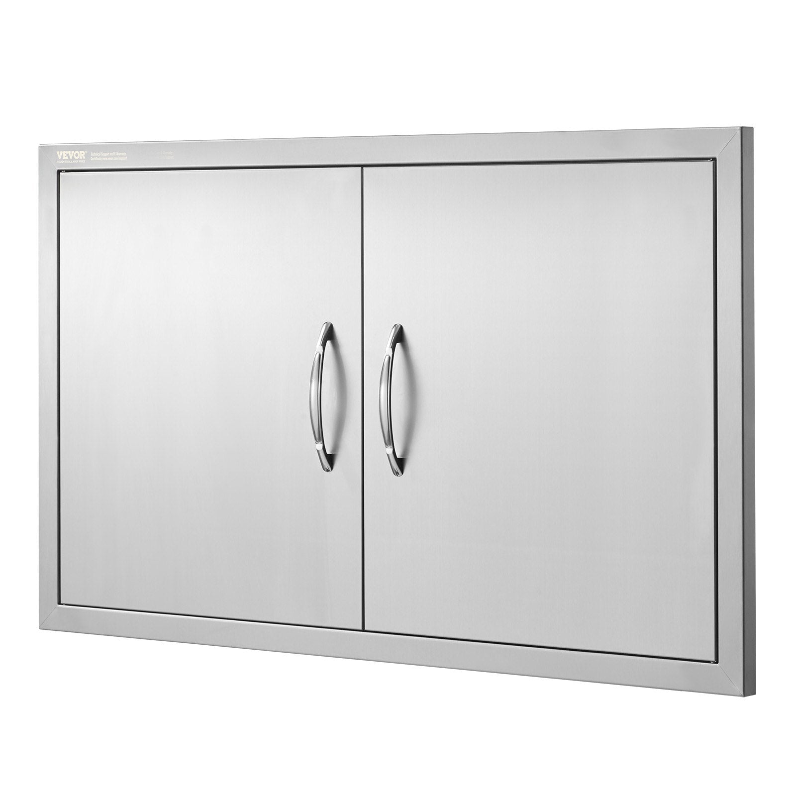 VEVOR BBQ Access Door, 36W x 21H Inch Double Outdoor Kitchen Door, Stainless Steel Flush Mount Door, Wall Vertical Door with Handles, for BBQ Island, Grilling Station, Outside Cabinet 