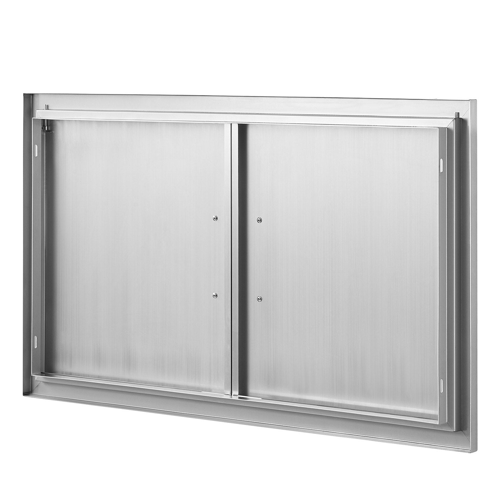 VEVOR BBQ Access Door, 36W x 21H Inch Double Outdoor Kitchen Door, Stainless Steel Flush Mount Door, Wall Vertical Door with Handles, for BBQ Island, Grilling Station, Outside Cabinet 