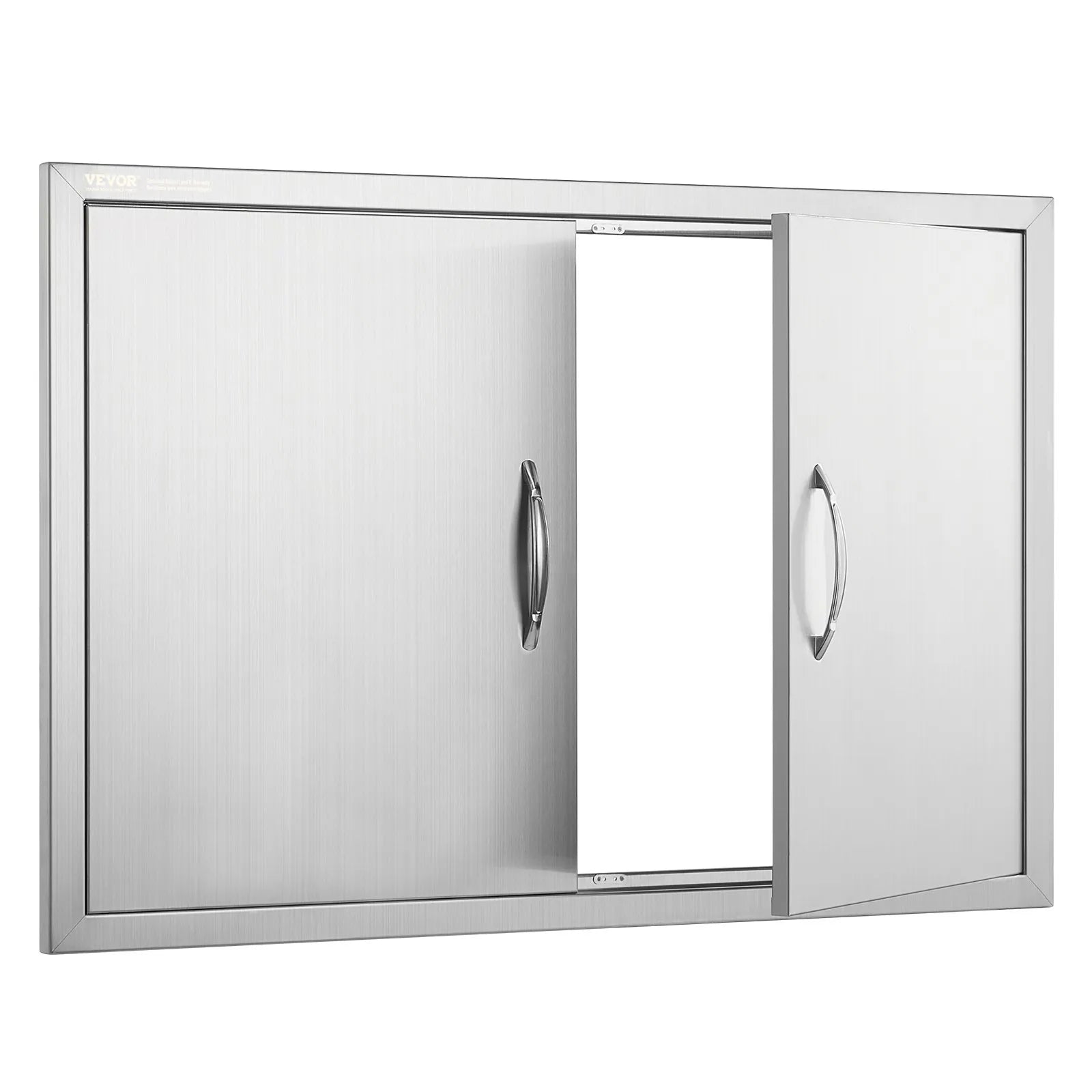 VEVOR BBQ Access Door, 36W x 24H Inch Double Outdoor Kitchen Door, Stainless Steel Flush Mount Door, Wall Vertical Door with Handles, for BBQ Island, Grilling Station, Outside Cabinet