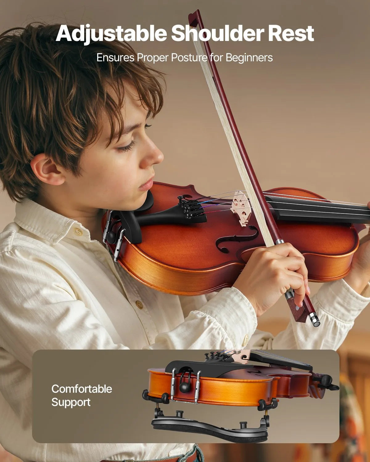 VEVOR Violin 3/4 Size Fiddle Set Solidwood for Beginners with Case Rosin Brown