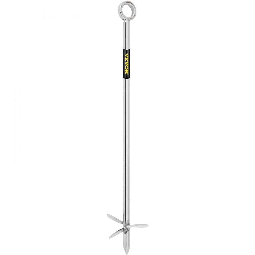 VEVOR Sand Anchor, 18" Length Auger to the Beach and Sandbar, 316 Stainless Steel Screw Anchor w/ Removable Handle, Bungee Line & Carry Bag, for Jet Ski PWC Pontoon Kayak 