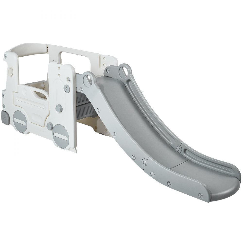 VEVOR Toddler Slide, Kid Slide for Toddlers Age 1-12 with Climbable Ladders & Bus Playhouse, Indoor Outdoor Slide Playset for Kids Within 110lbs, Toddler Playground w/ Raised Handrail, Anti-Slip Strip 