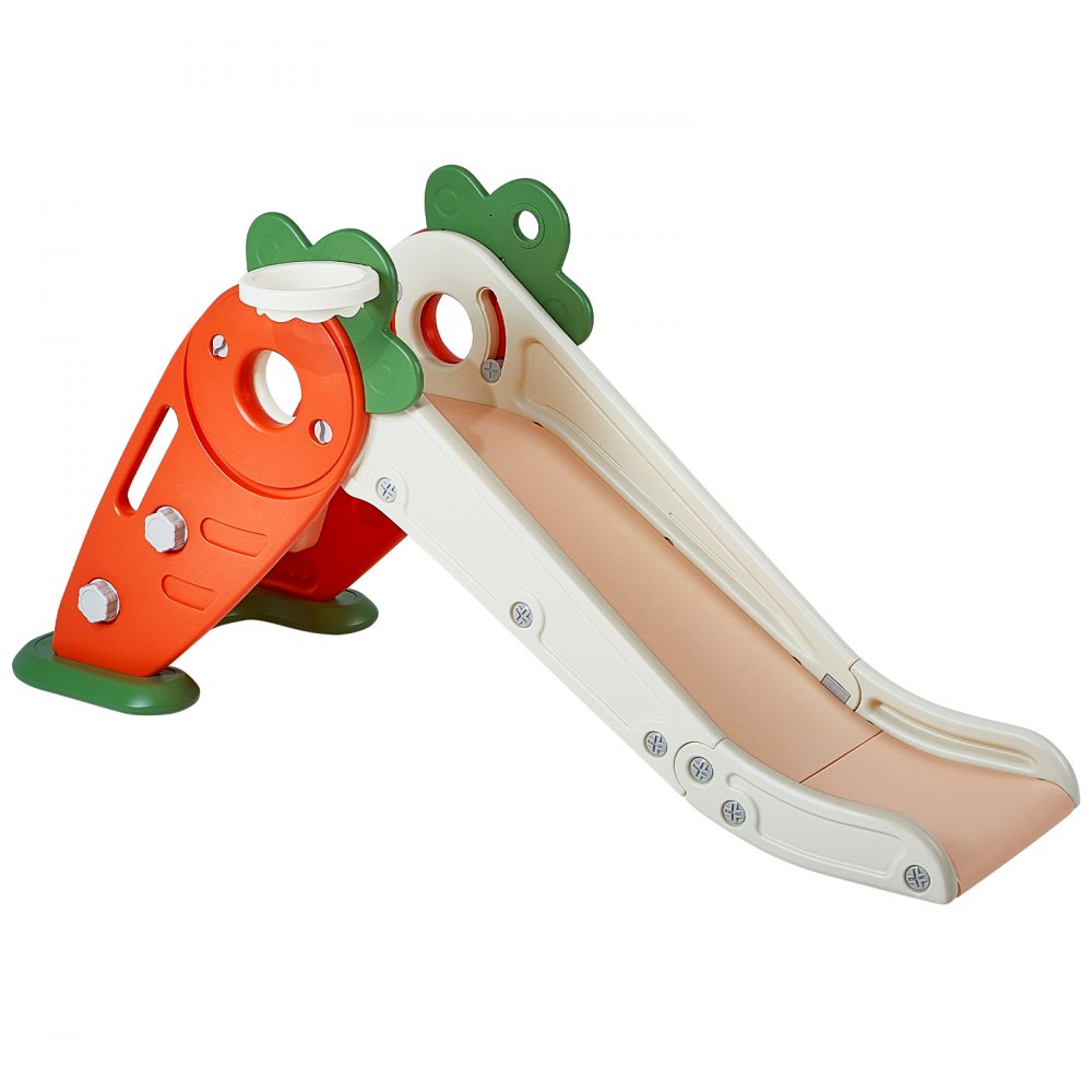 VEVOR Toddler Slide, Kid Slide for Toddlers Age 1-12 w/ Climbable Ladders & Basketball Hoop, Indoor Outdoor Slide Playset for Kids Within 88lbs, Toddler Playground w/ Raised Handrail, Anti-Slip Strip 