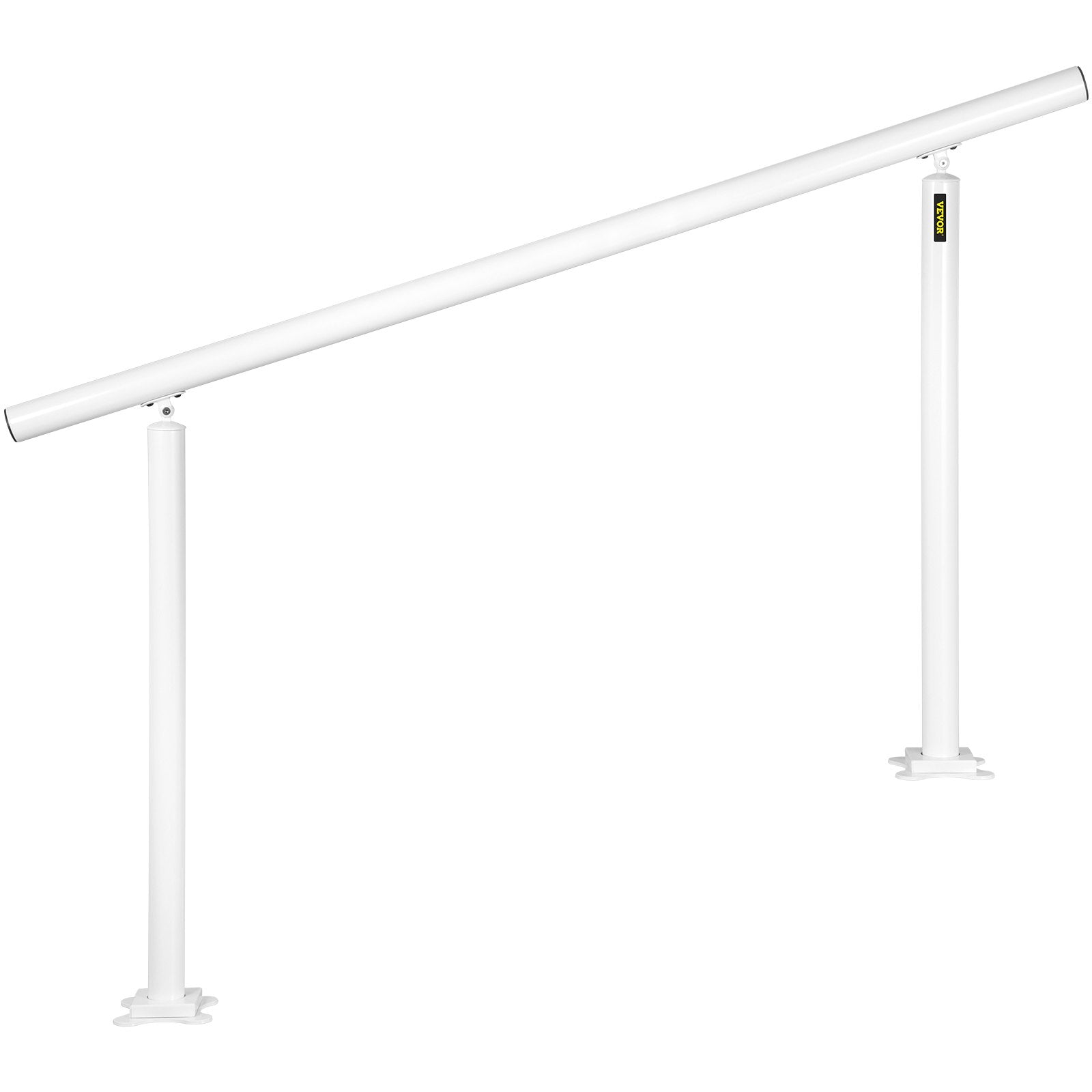 VEVOR Outdoor Stair Railing Kit, 5 FT Handrails 0-5 Steps, Adjustable Angle White Aluminum Stair Hand Rail for The Elderly, Handrails for Outdoor Steps 