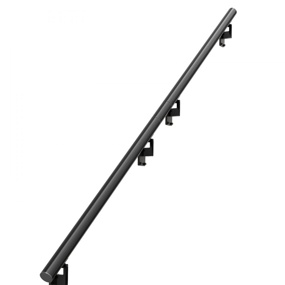 VEVOR Handrail Stair Railing, 12 ft, Wall Mount Handrails for Indoor Stairs, Thickened Aluminum Alloy Hand Rail with Installation Kit, 440 LBS Load Capacity Stairway Railing for Outdoor Stairs 