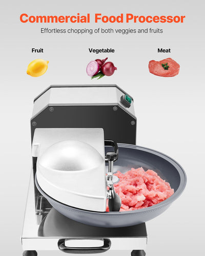 VEVOR Food Processor Vegetable Chopper 3000RPM Food-Grade Stainless Steel 