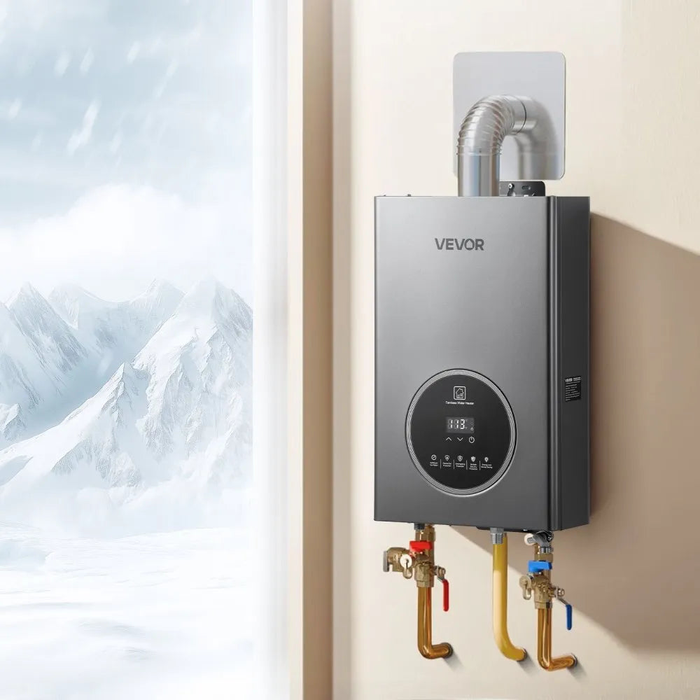 VEVOR Propane Tankless Water Heater 4.3Gal 100000 BTU Smart Temp Control LED