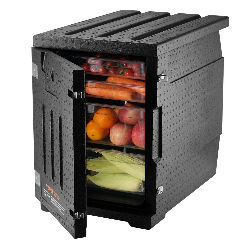 VEVOR Insulated Food Pan Carrier, 82 Qt Hot Box for Catering, LLDPE Food Box Carrier with Double Buckles, Front Loading Food Warmer for Restaurant, Canteen, etc. 