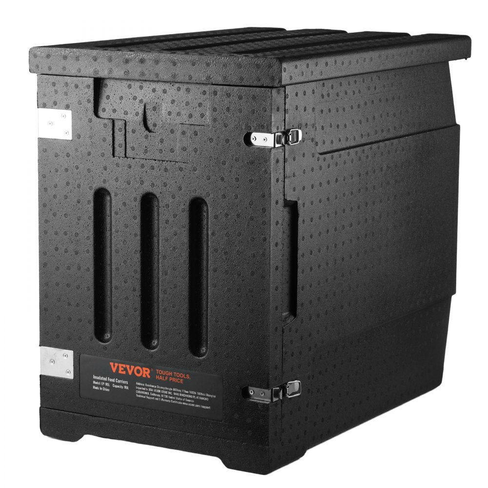 VEVOR Insulated Food Pan Carrier, 82 Qt Hot Box for Catering, LLDPE Food Box Carrier with Double Buckles, Front Loading Food Warmer for Restaurant, Canteen, etc. 