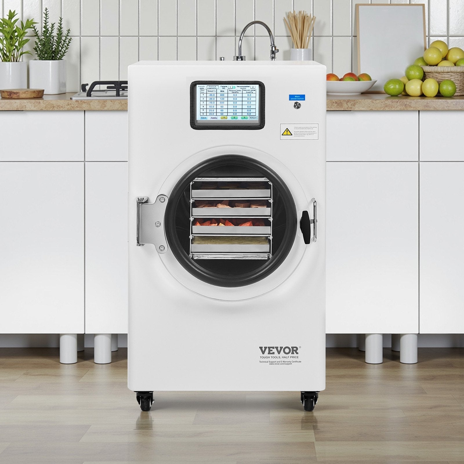 VEVOR Vacuum Freeze Dryer 4-Layer Fruit Vegetable Freeze Drying Machine White 