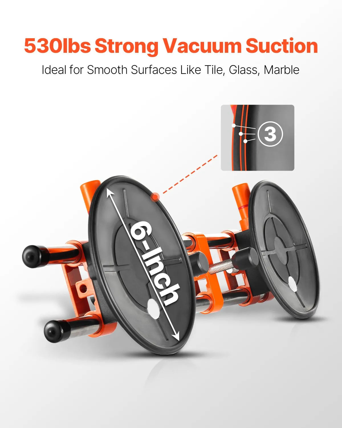 VEVOR Seamless Seam Setter 6" Suction Cup for Countertop Seam Joining & Leveling