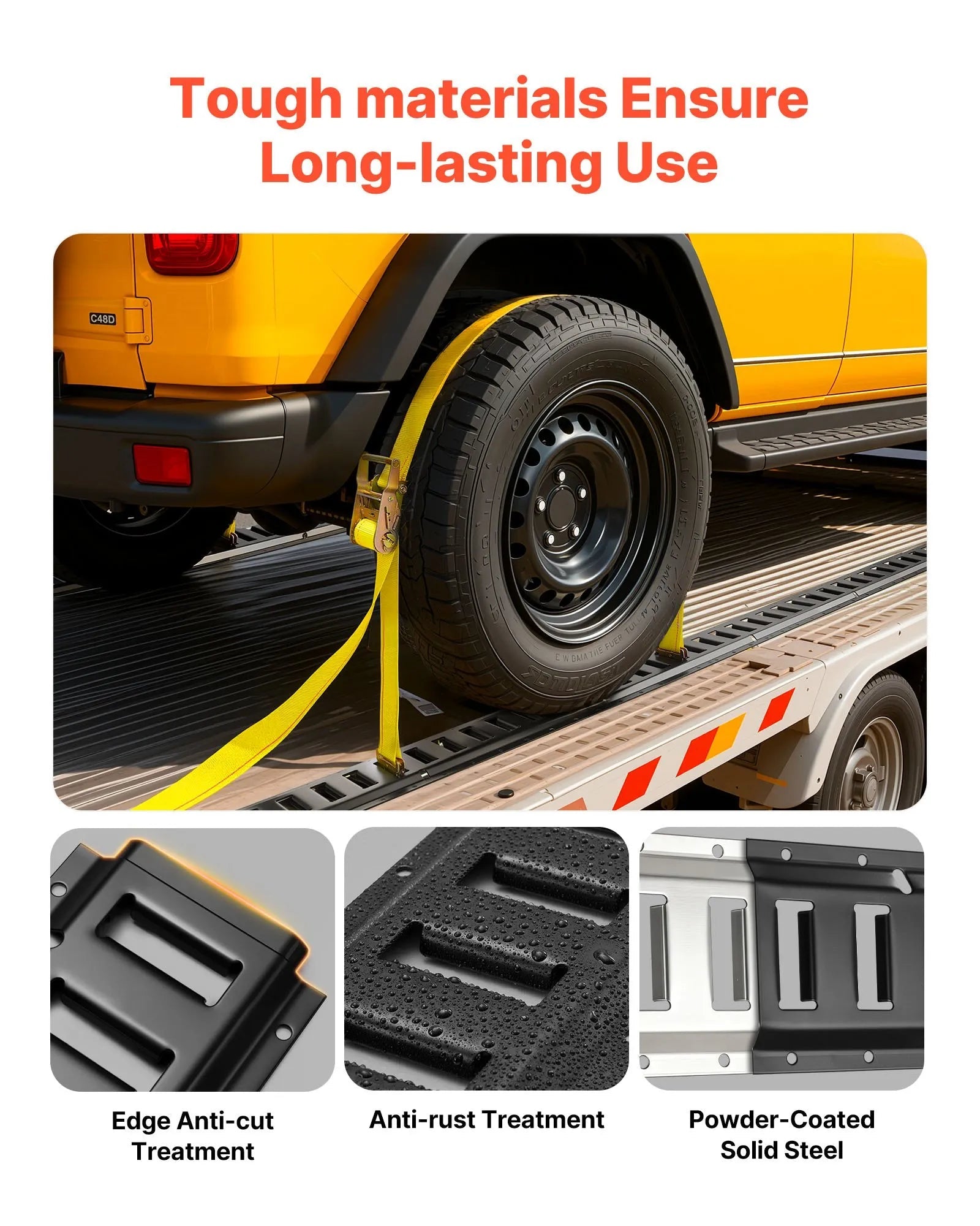 VEVOR E-Track Tie-Down Rail Kit, 8 Pack (5ft+4ft+2ft+1ft) E Track Rails, 36 Pcs Includes 2 Ratchet Straps & 8 O-Rings & 8 Tie-Offs with D-Ring & 2 Single Slots & 16 End Caps, Fit for Vans Trailers 