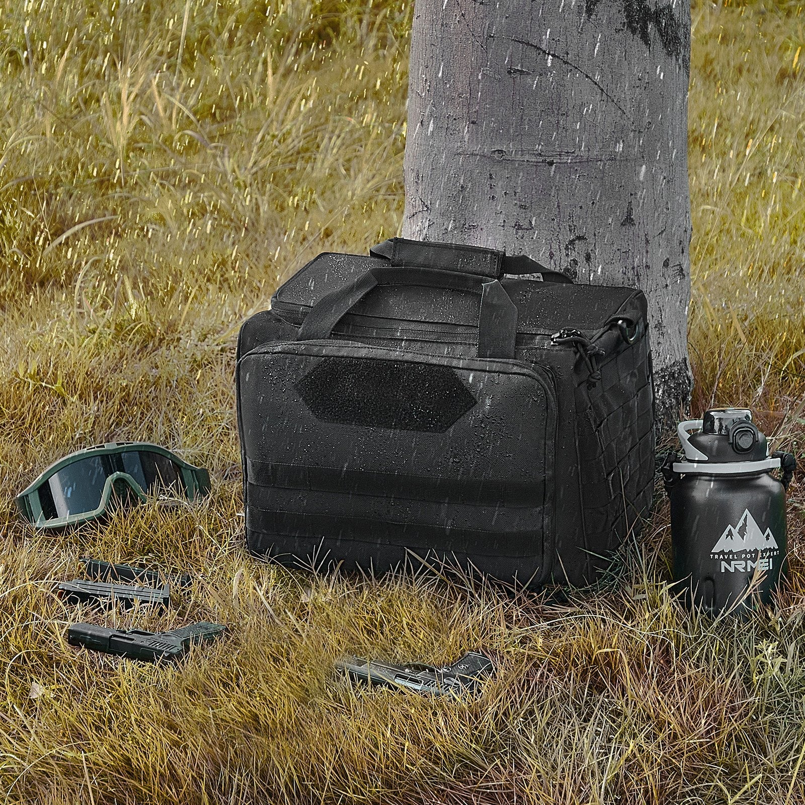 VEVOR Soft Pistol Case for 3 Pistols Handgun Bag Outdoor Hunting Shooting Black 