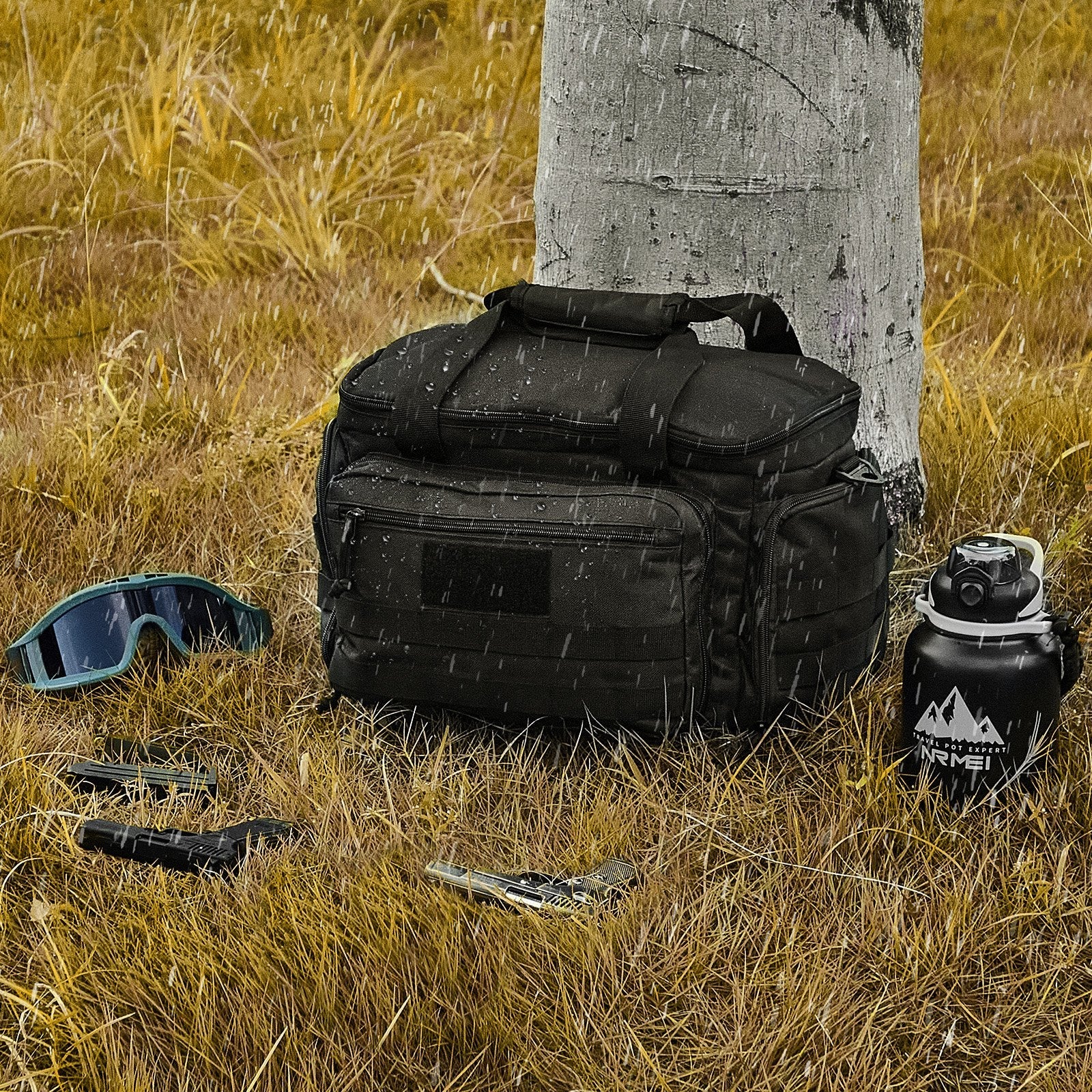 VEVOR Soft Pistol Case for 4 Pistols Handgun Bag Outdoor Hunting Shooting Black 